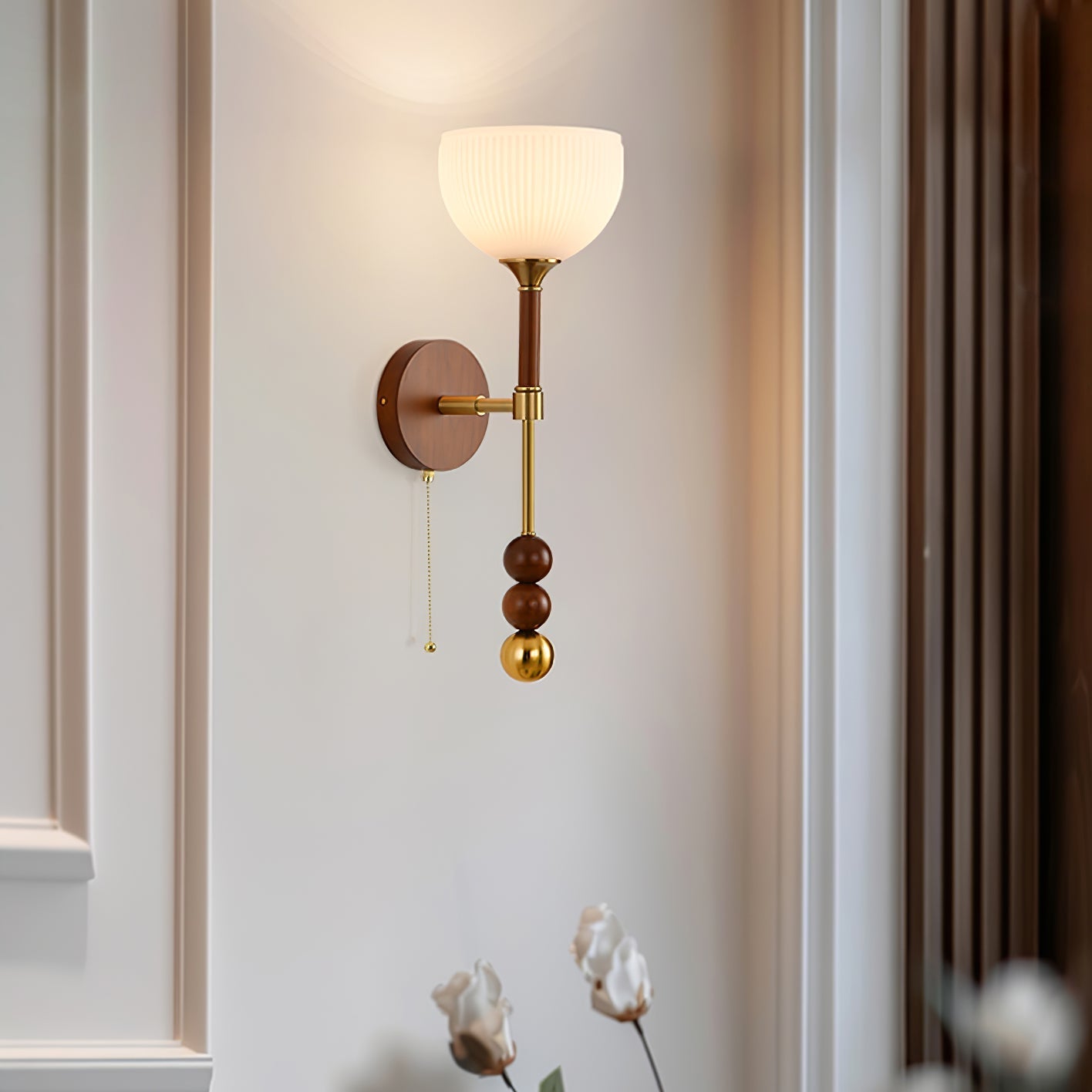 Hilda Roma Elegance Wood Sconce Wall lamp-Neutral Decor