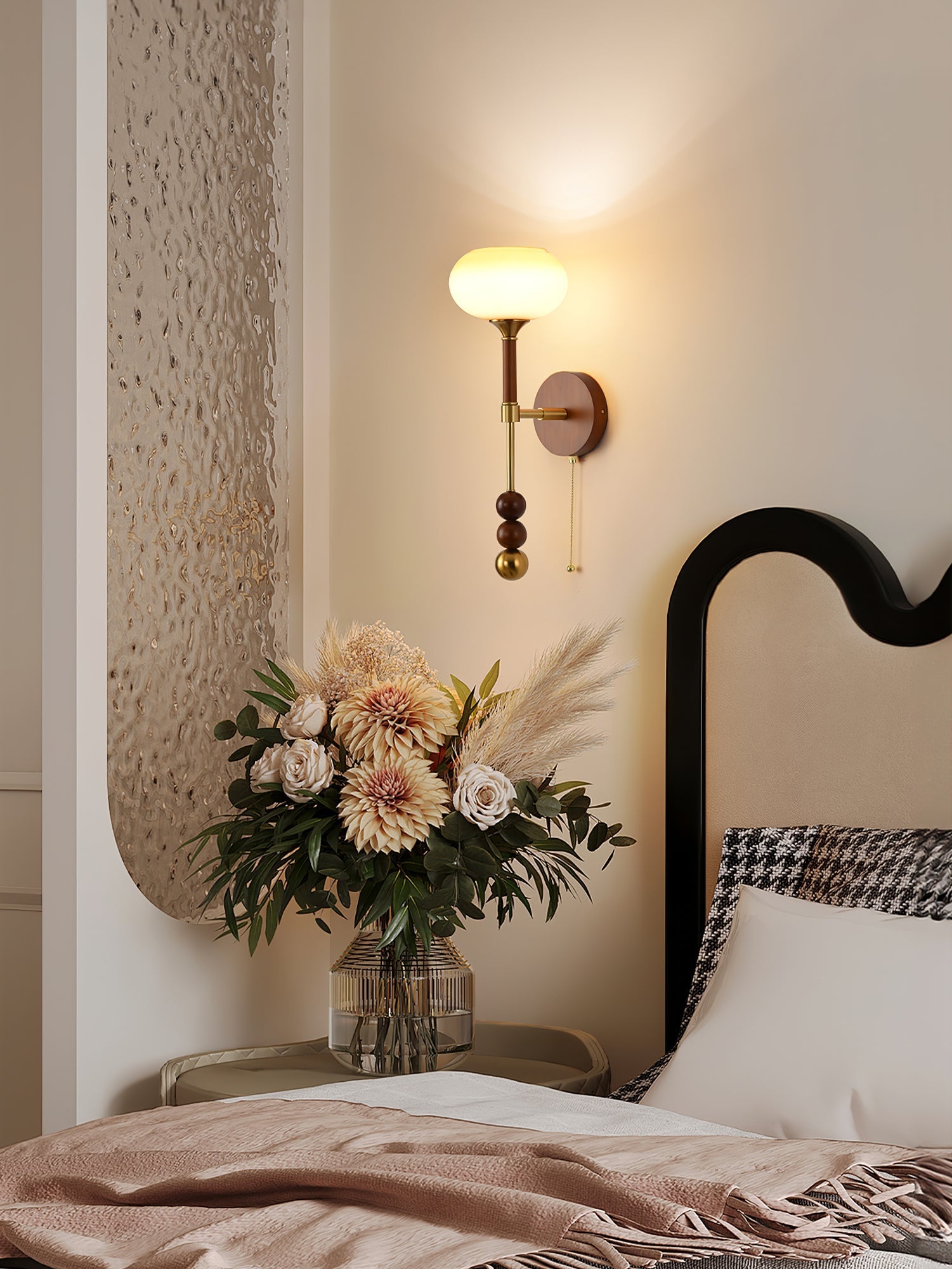 Hilda Roma Elegance Wood Sconce Wall lamp-Neutral Decor