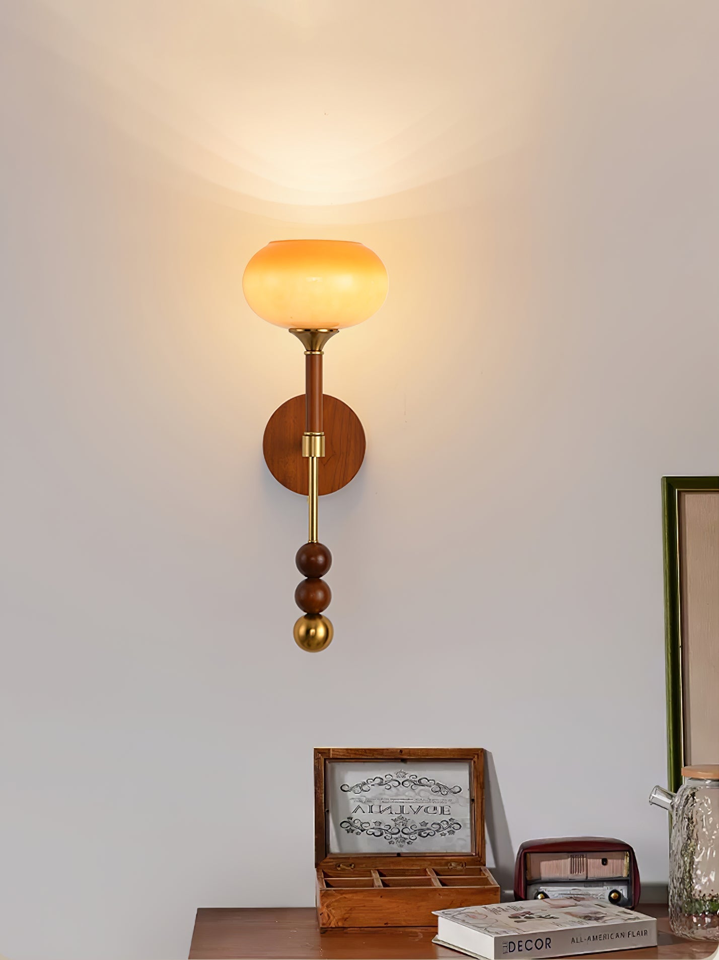 Hilda Roma Elegance Wood Sconce Wall lamp-Neutral Decor