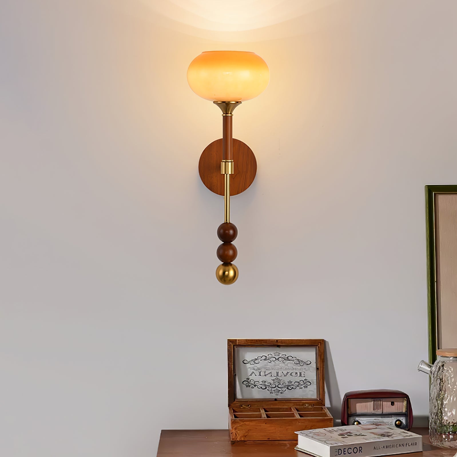 Hilda Roma Elegance Wood Sconce Wall lamp-Neutral Decor
