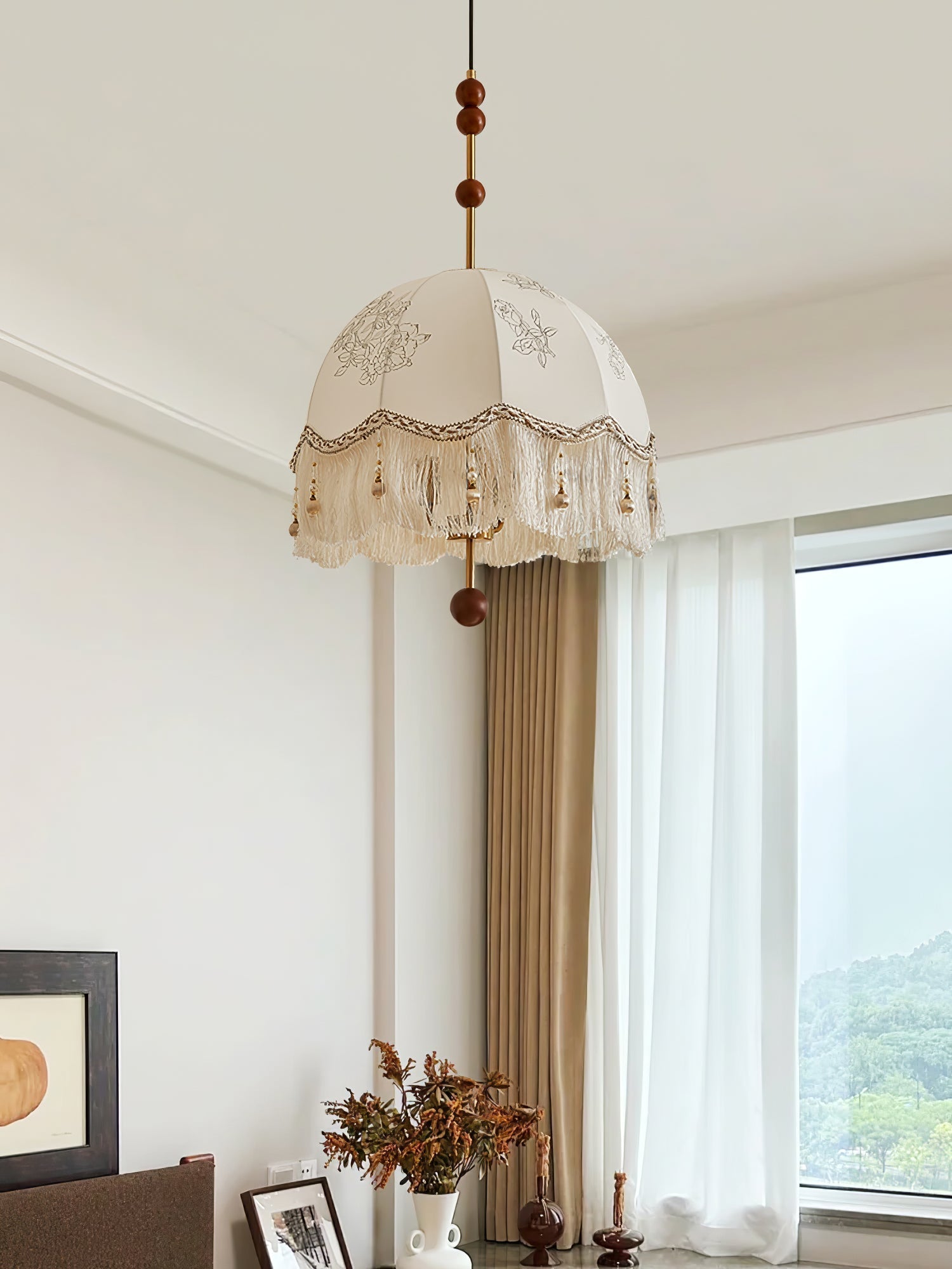 Banell Unique Elegance Fringe Pendant Lamp-Neutral Decor