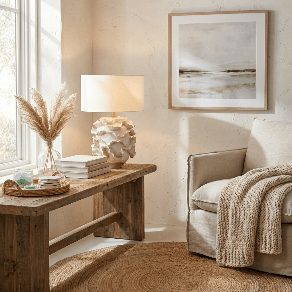 Frilla Ceramic Table Lamp-Neutral Decor