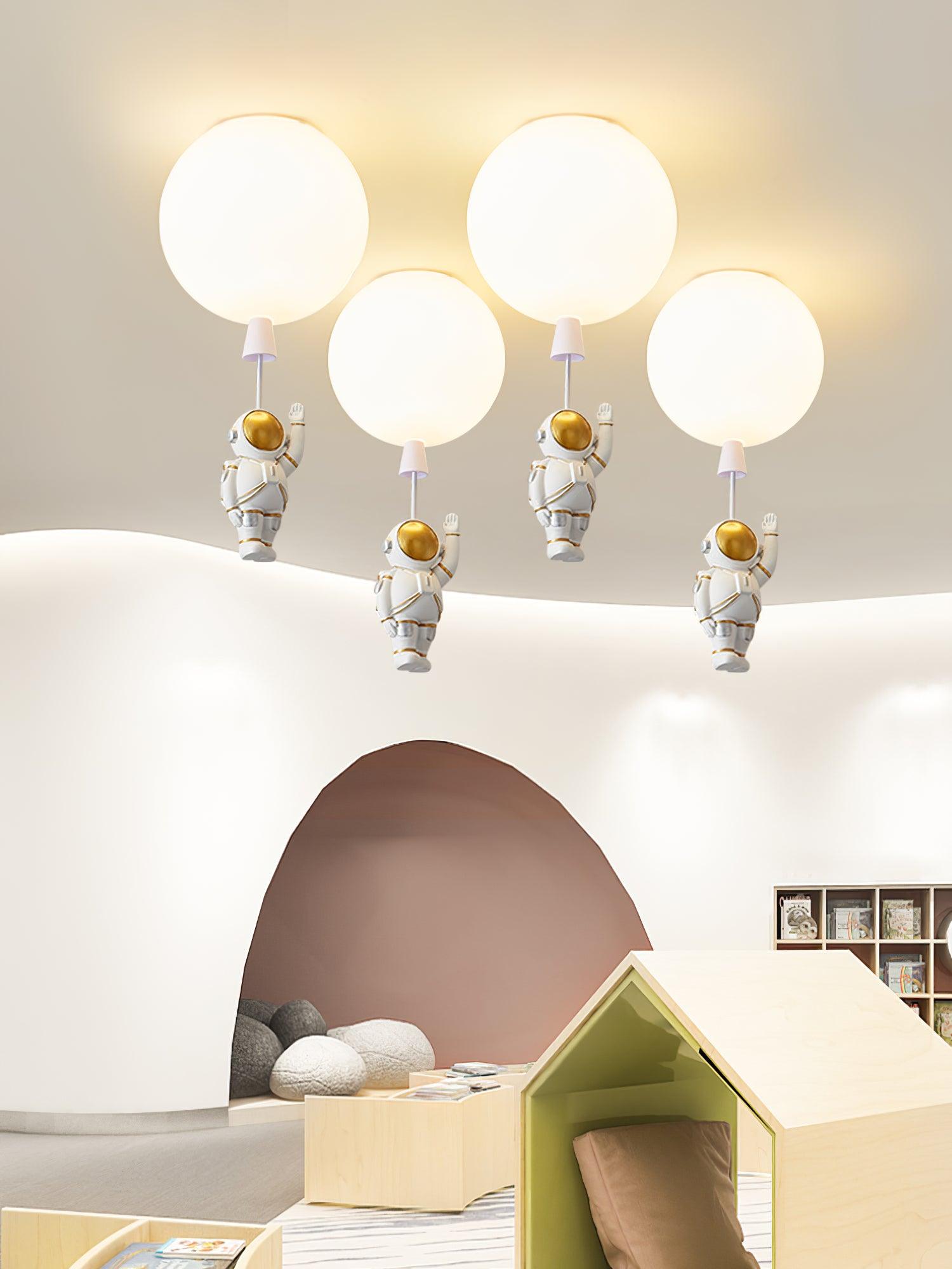 Glowen Ceiling Light Acrylic Balloon Astronaut Playful Kids Room-Neutral Decor