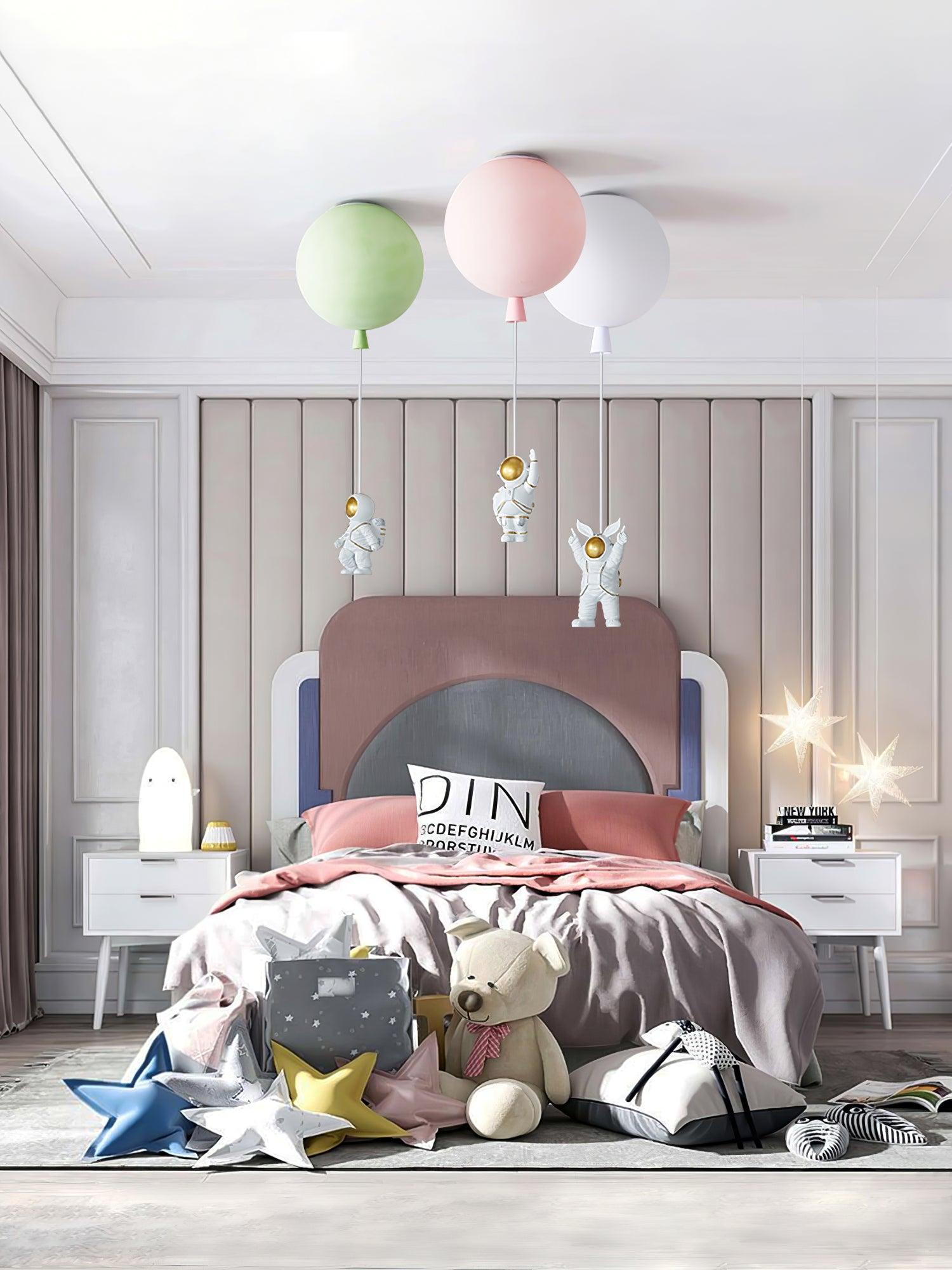 Glowen Ceiling Light Acrylic Balloon Astronaut Playful Kids Room-Neutral Decor