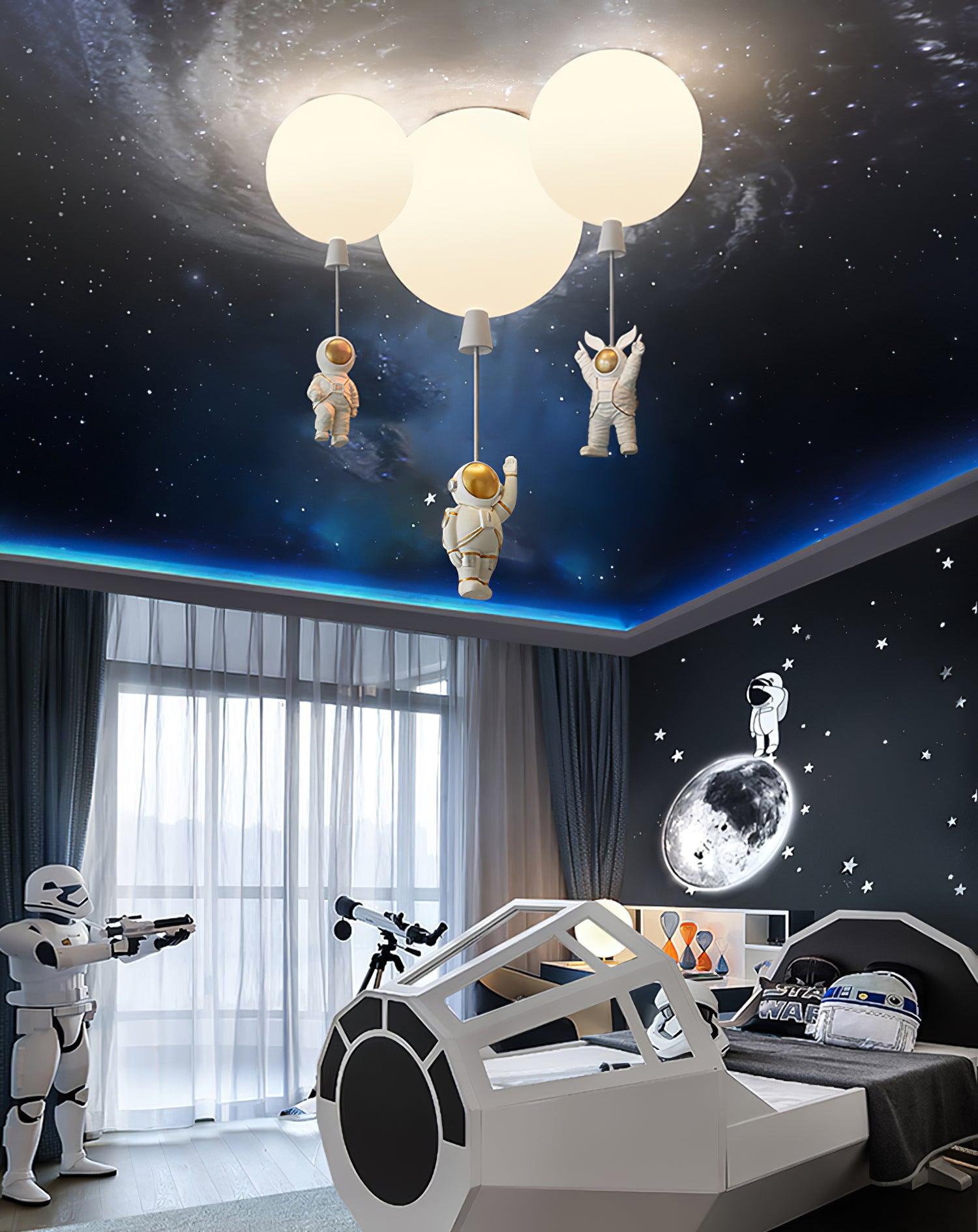 Glowen Ceiling Light Acrylic Balloon Astronaut Playful Kids Room-Neutral Decor