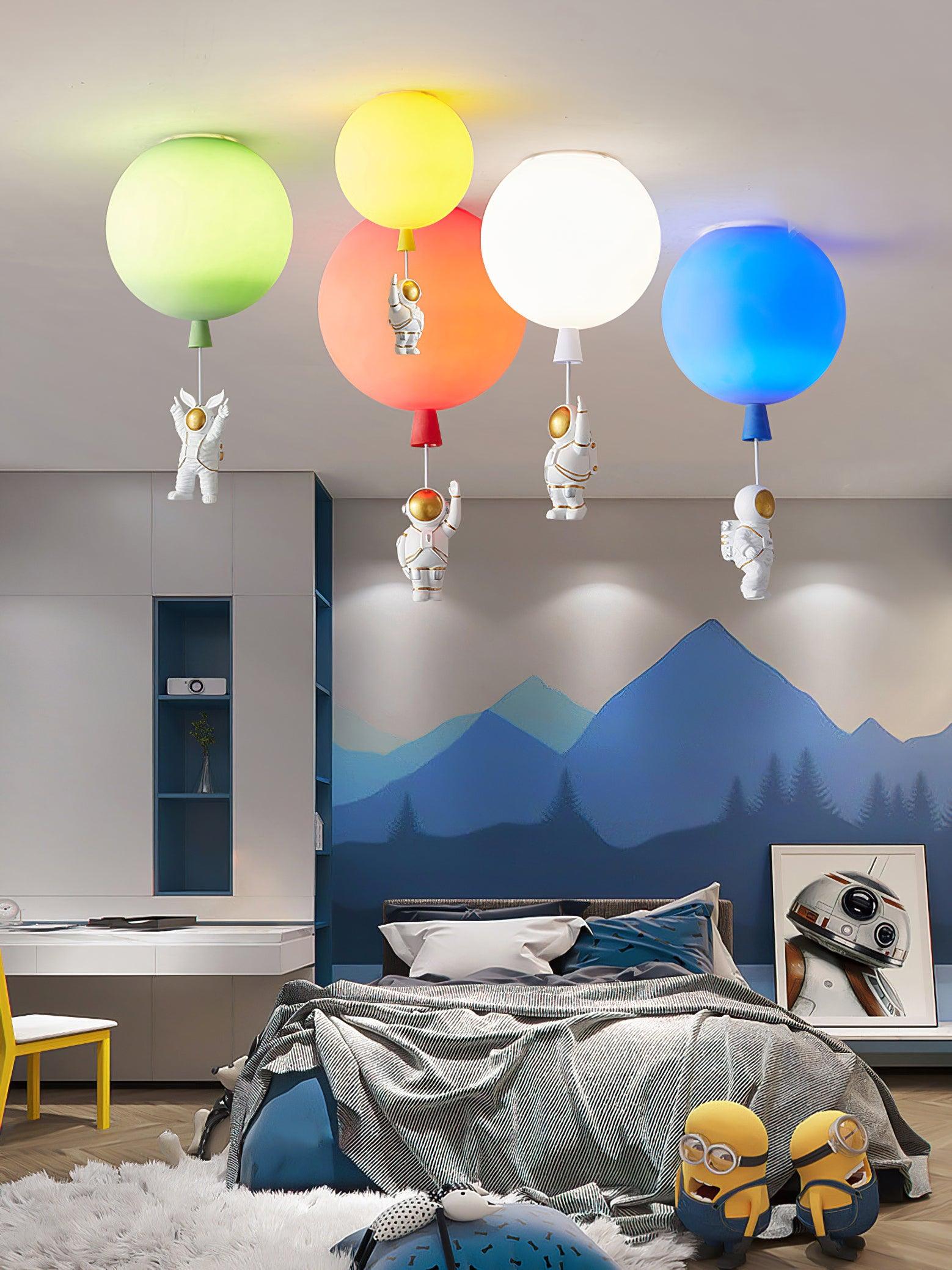 Glowen Ceiling Light Acrylic Balloon Astronaut Playful Kids Room-Neutral Decor