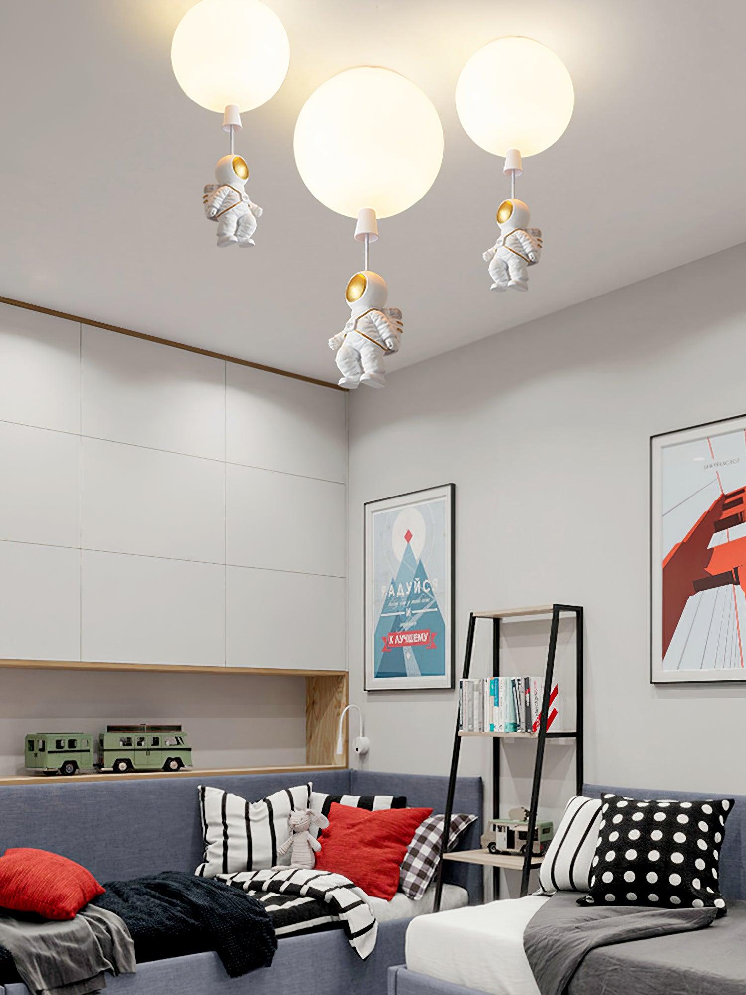 Glowen Ceiling Light Acrylic Balloon Astronaut Playful Kids Room-Neutral Decor