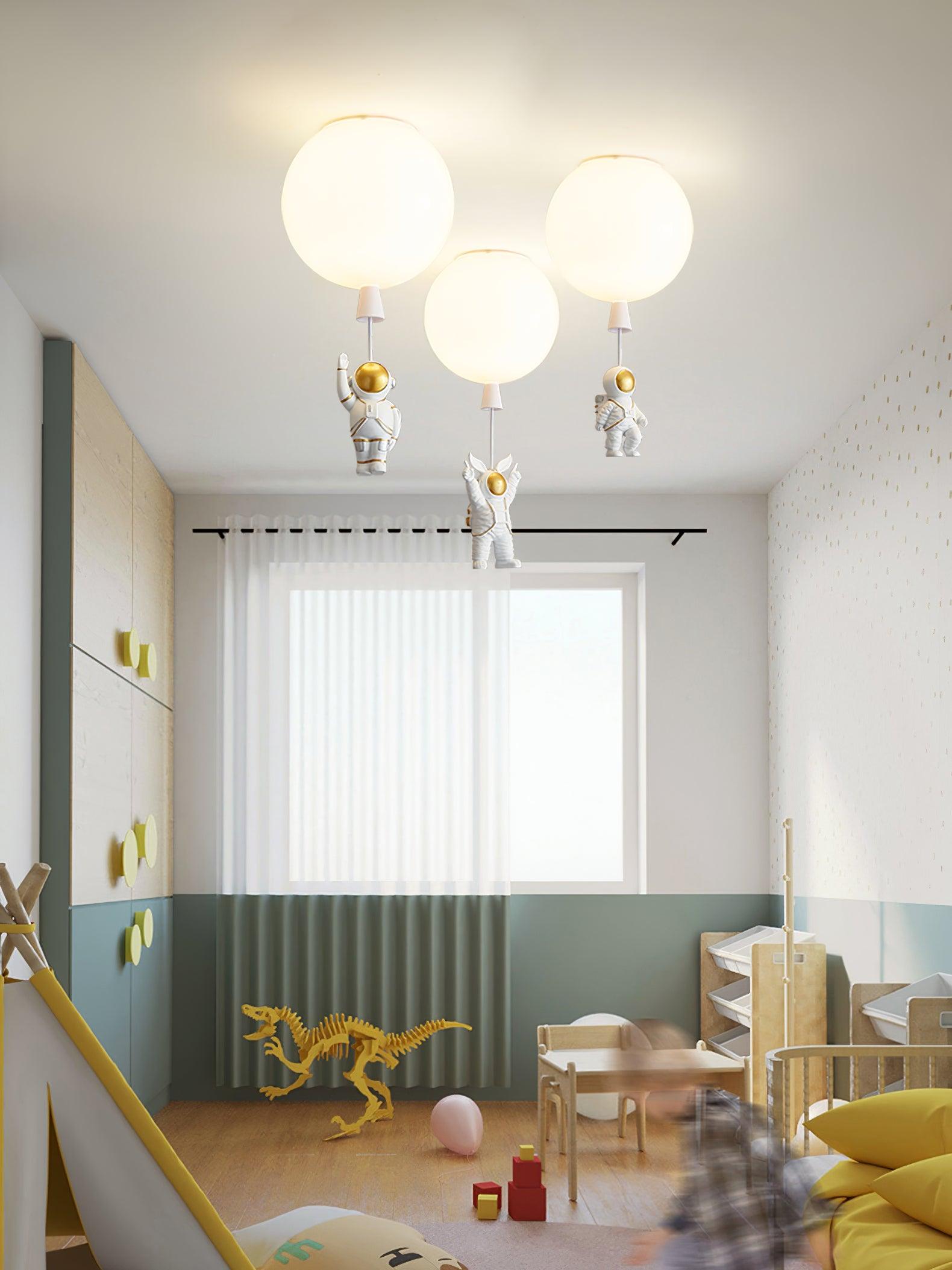 Glowen Ceiling Light Acrylic Balloon Astronaut Playful Kids Room-Neutral Decor