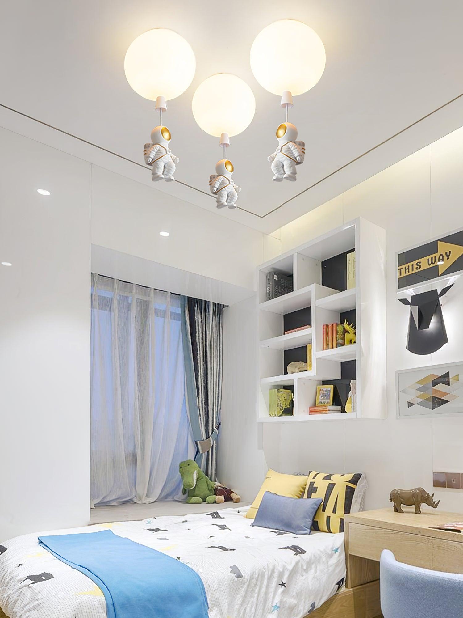 Glowen Ceiling Light Acrylic Balloon Astronaut Playful Kids Room-Neutral Decor
