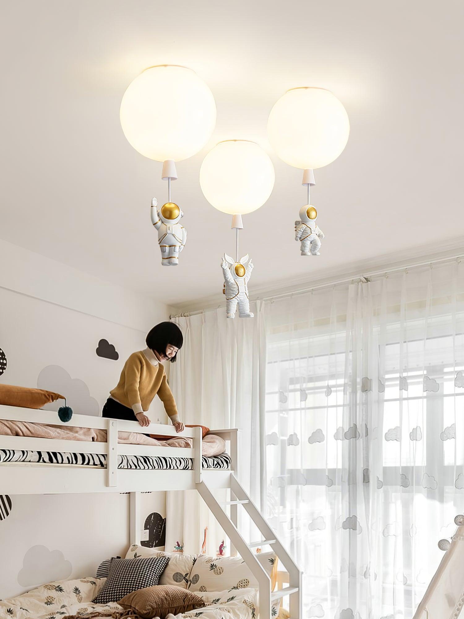 Glowen Ceiling Light Acrylic Balloon Astronaut Playful Kids Room-Neutral Decor
