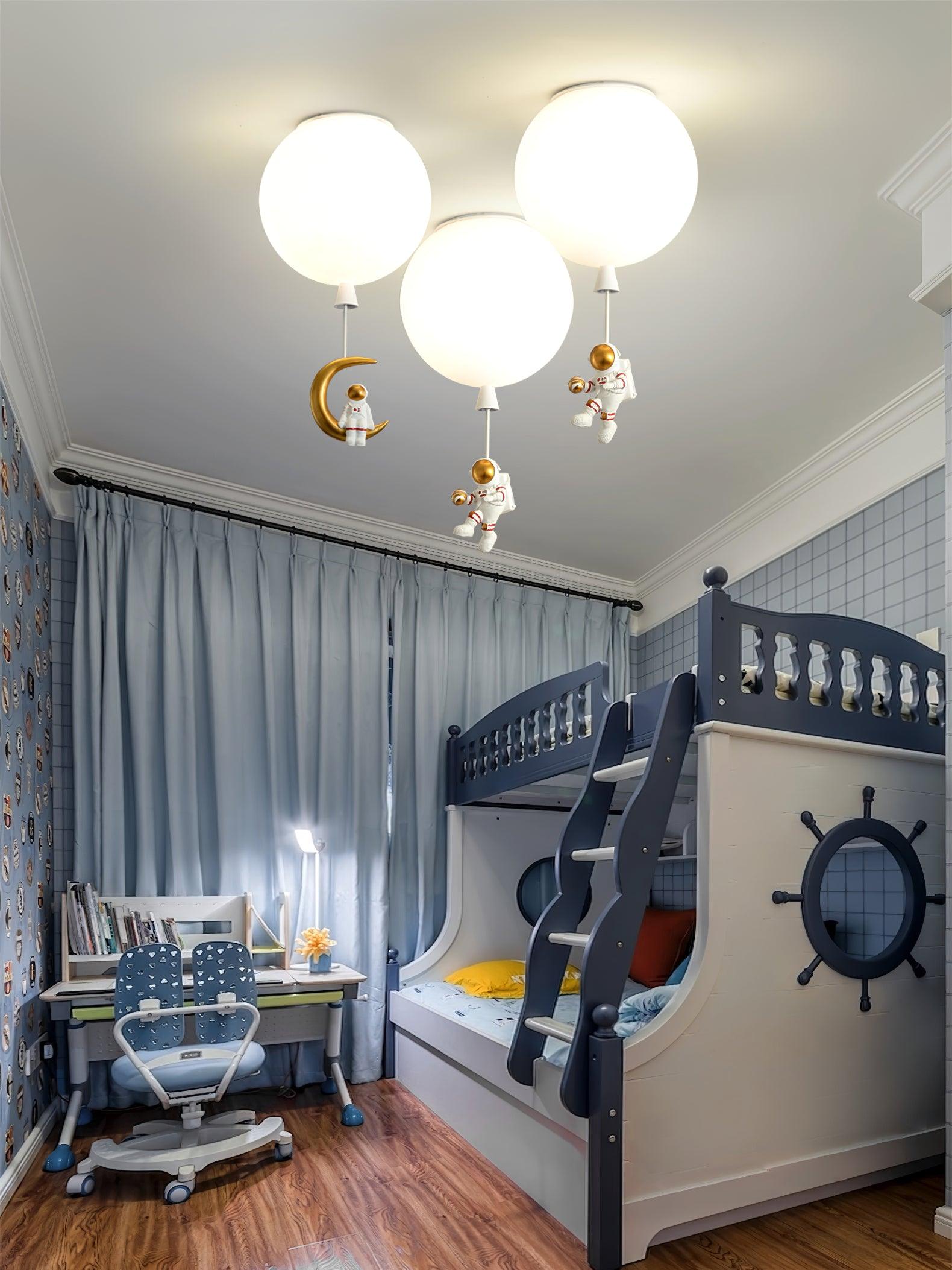 Glowen Ceiling Light Acrylic Balloon Astronaut Playful Kids Room-Neutral Decor