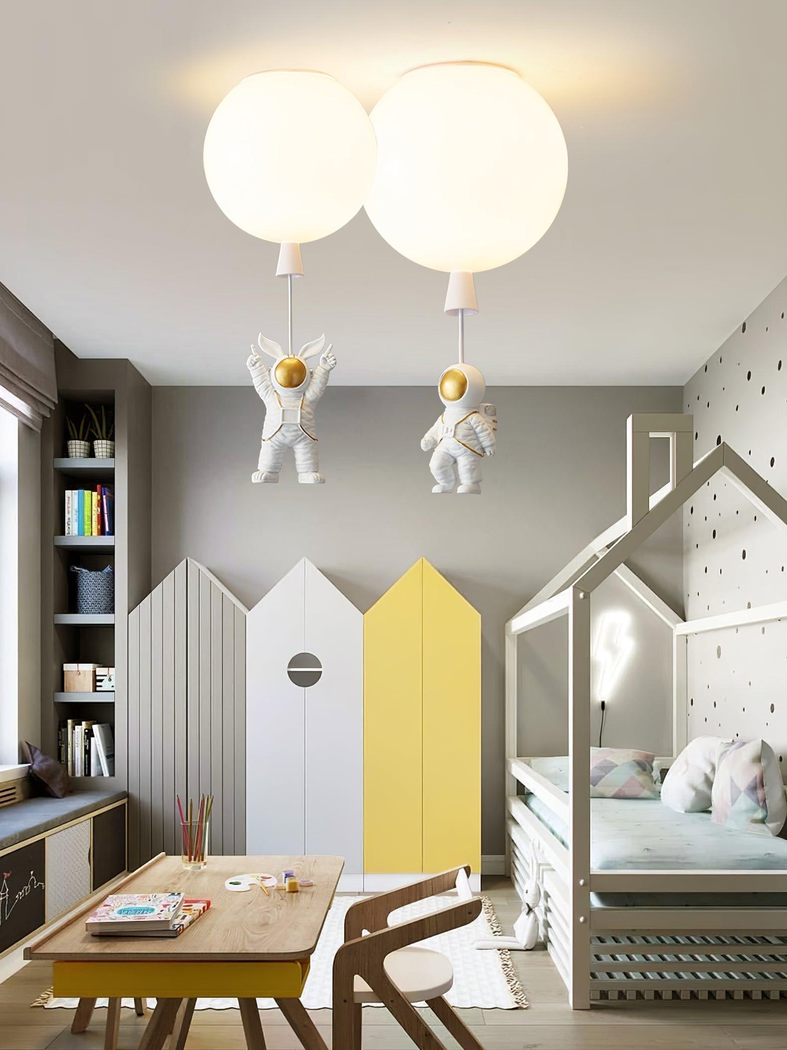 Glowen Ceiling Light Acrylic Balloon Astronaut Playful Kids Room-Neutral Decor