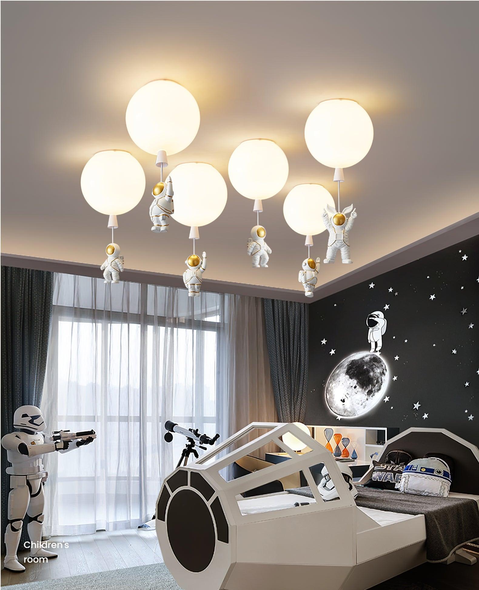 Glowen Ceiling Light Acrylic Balloon Astronaut Playful Kids Room-Neutral Decor