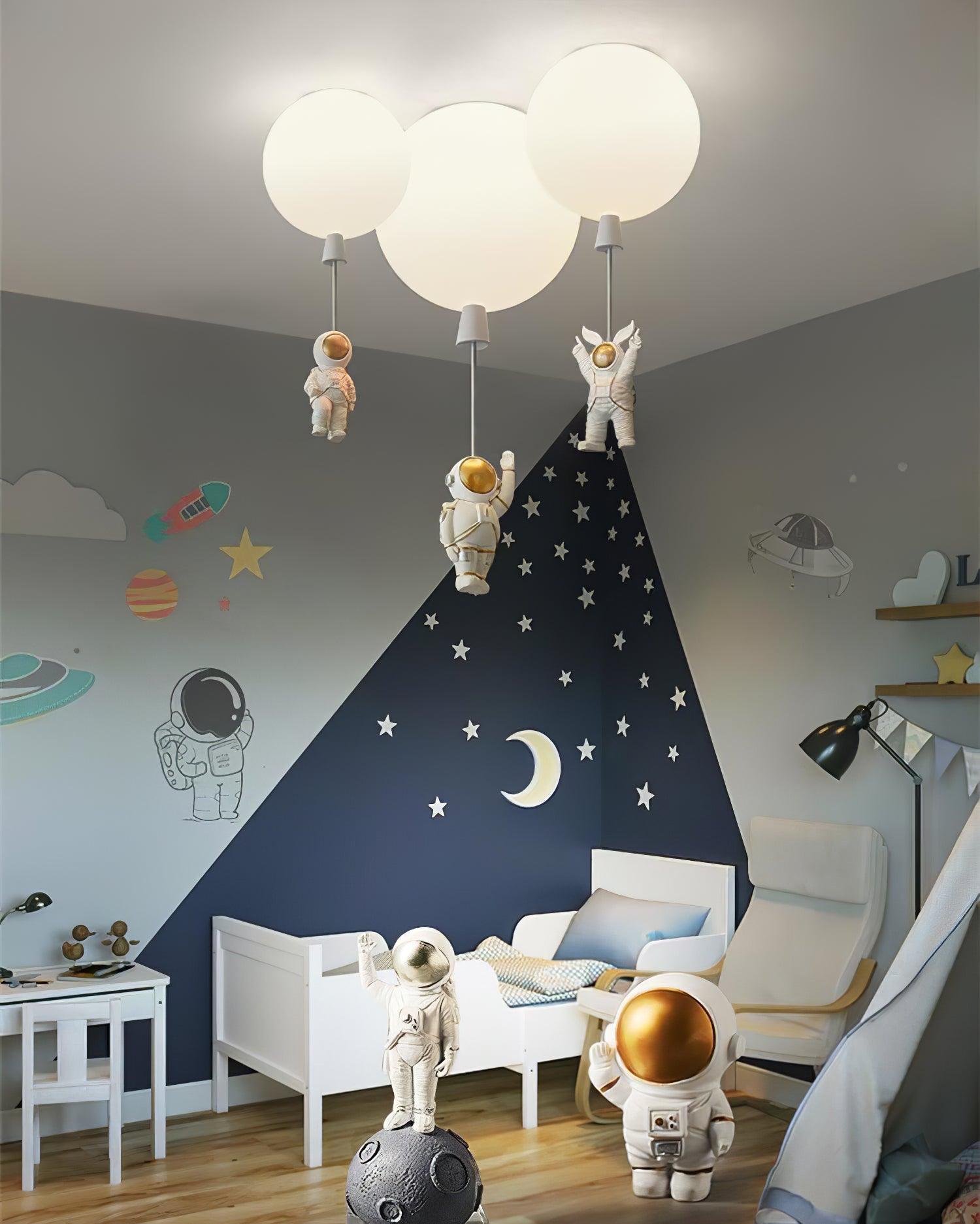Glowen Ceiling Light Acrylic Balloon Astronaut Playful Kids Room-Neutral Decor