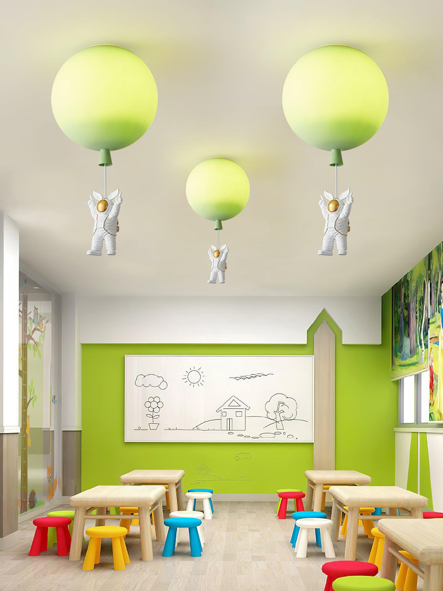 Glowen Ceiling Light Acrylic Balloon Astronaut Playful Kids Room-Neutral Decor