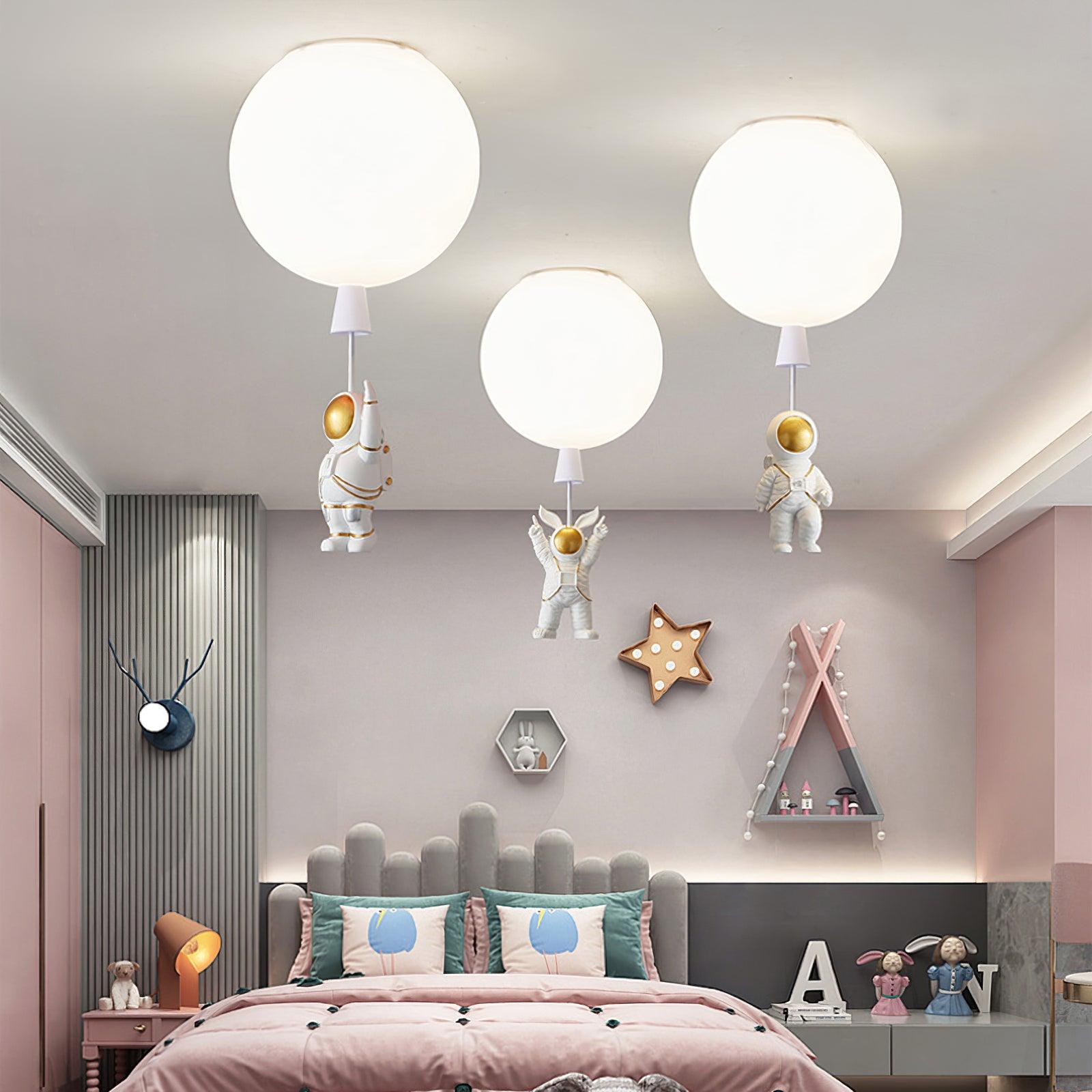 Glowen Ceiling Light Acrylic Balloon Astronaut Playful Kids Room-Neutral Decor