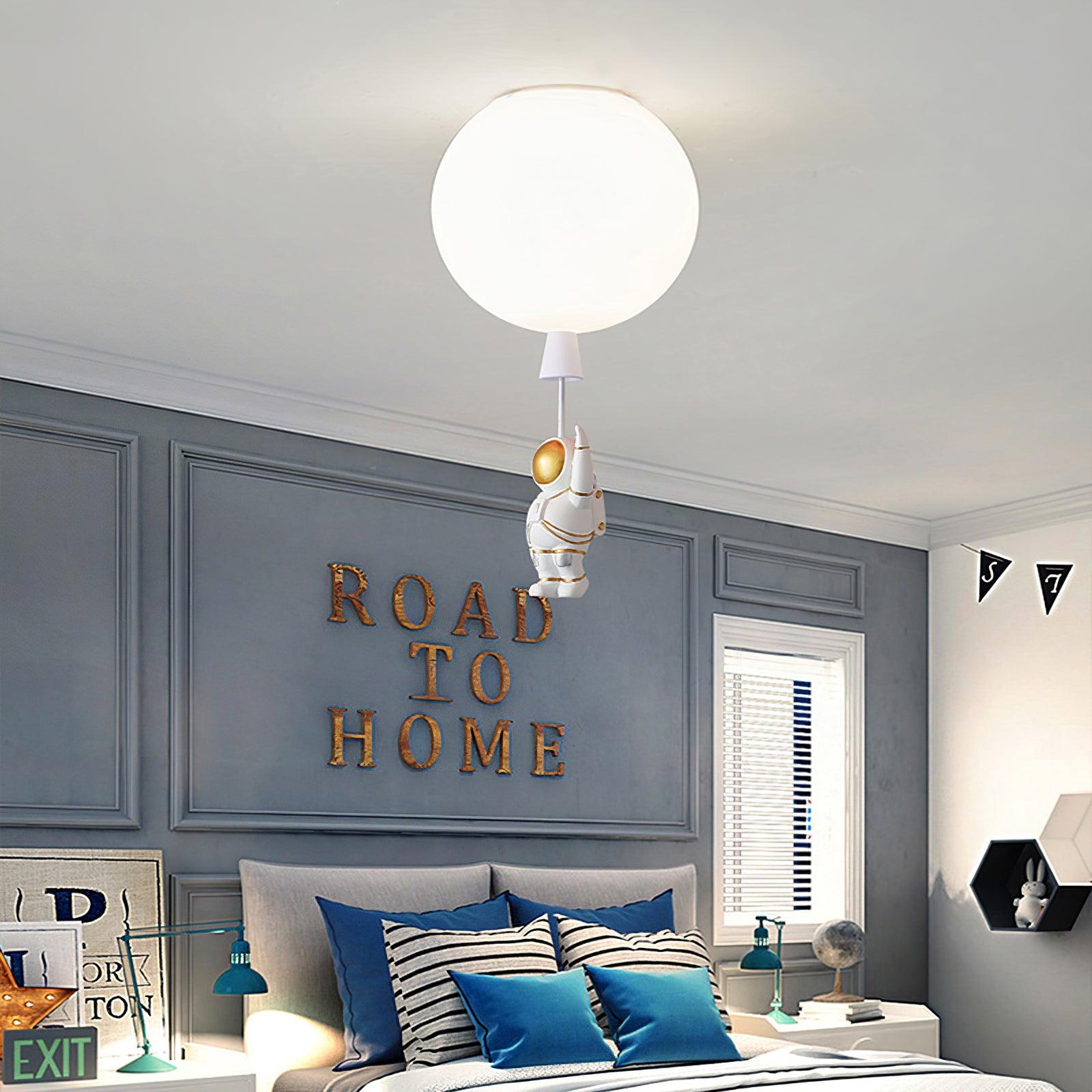 Glowen Ceiling Light Acrylic Balloon Astronaut Playful Kids Room-Neutral Decor