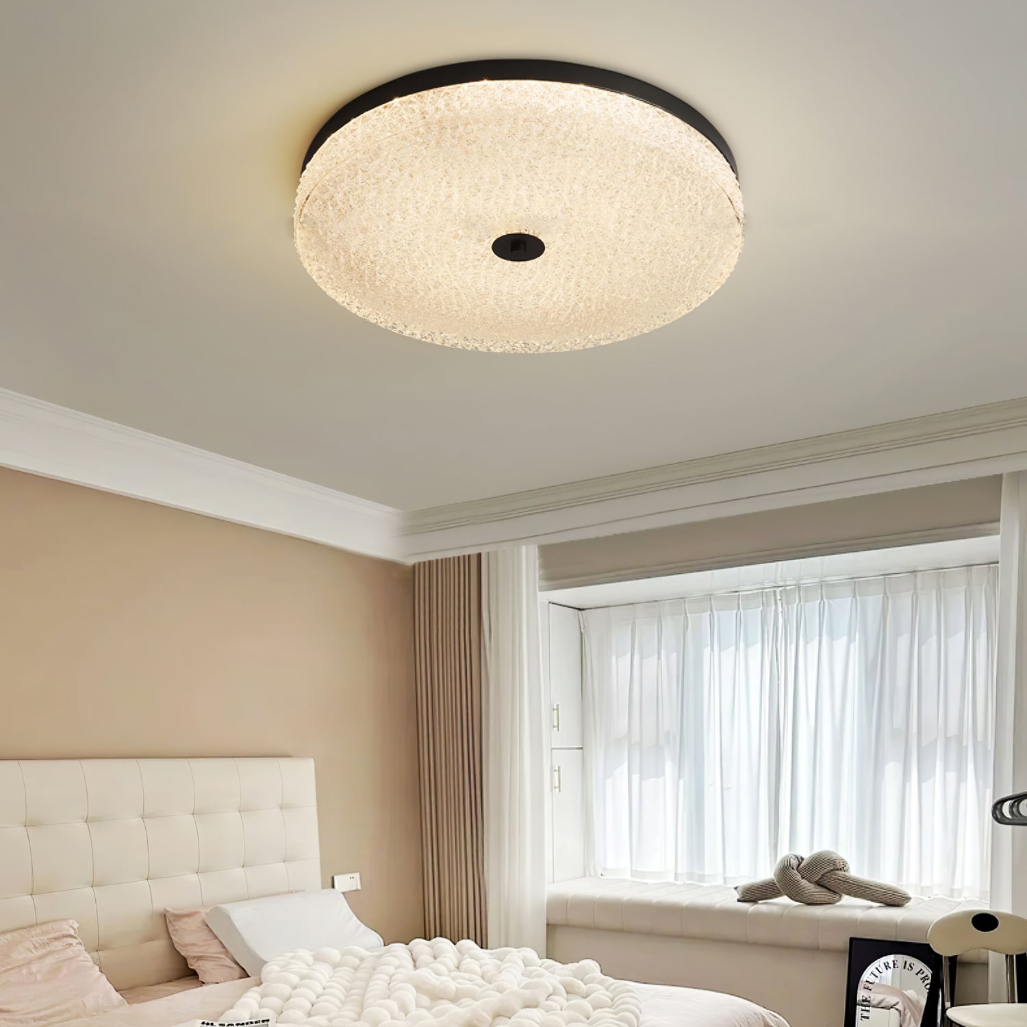 Locor Ceiling Lamp Frosted Glass Textured Minimalist Elegant-Neutral Decor