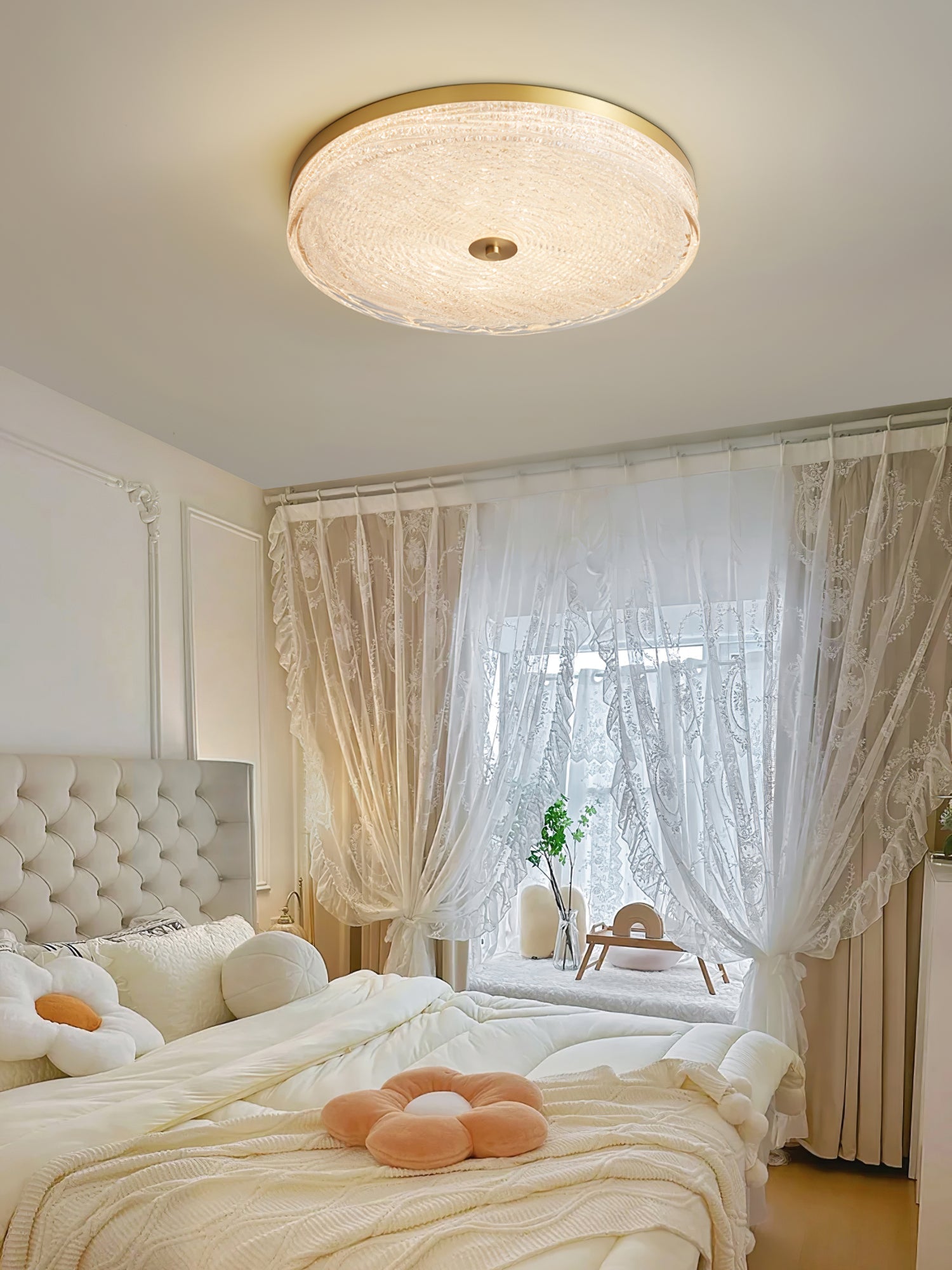 Locor Ceiling Lamp Frosted Glass Textured Minimalist Elegant-Neutral Decor