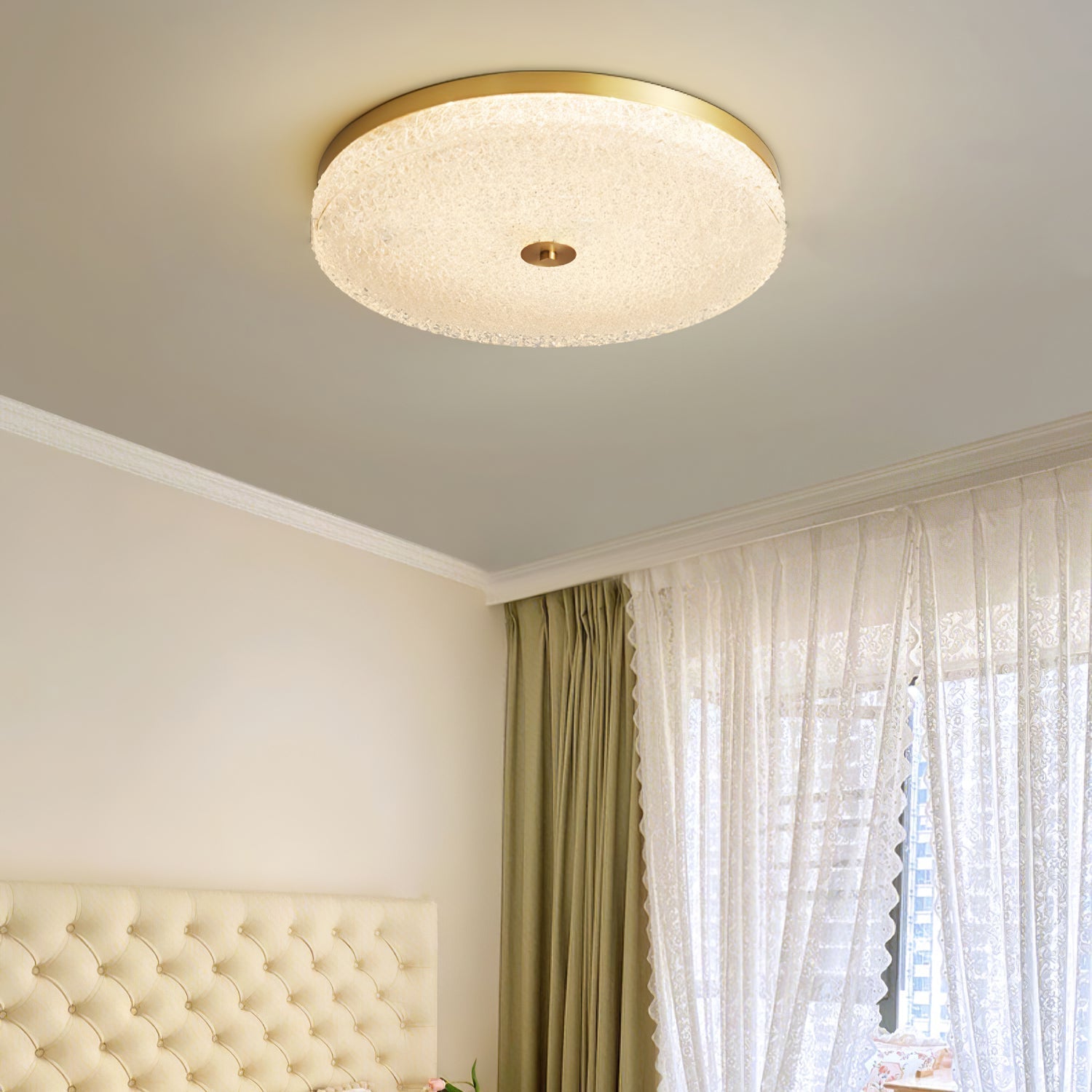 Locor Ceiling Lamp Frosted Glass Textured Minimalist Elegant-Neutral Decor