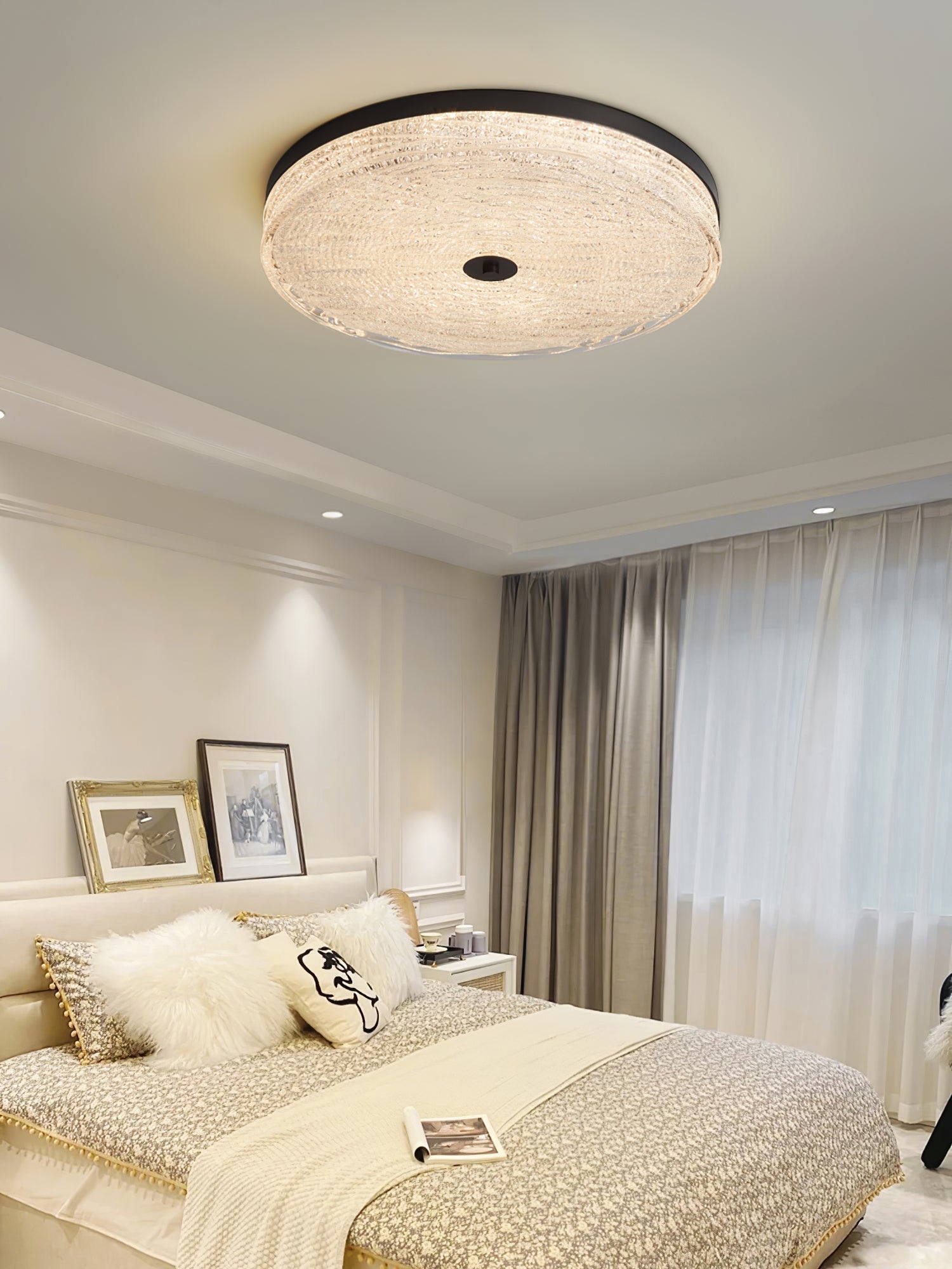 Locor Ceiling Lamp Frosted Glass Textured Minimalist Elegant-Neutral Decor