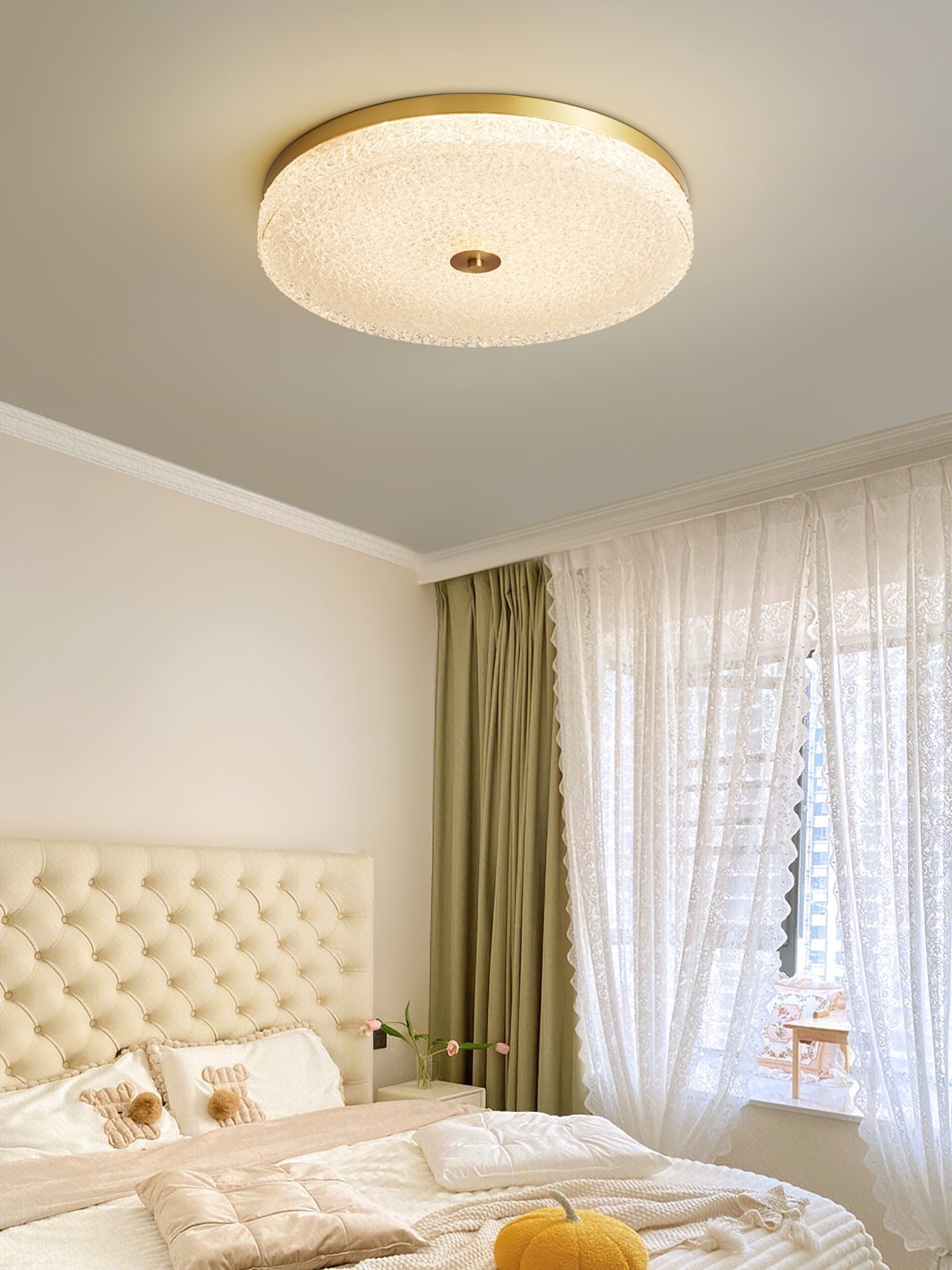 Locor Ceiling Lamp Frosted Glass Textured Minimalist Elegant-Neutral Decor