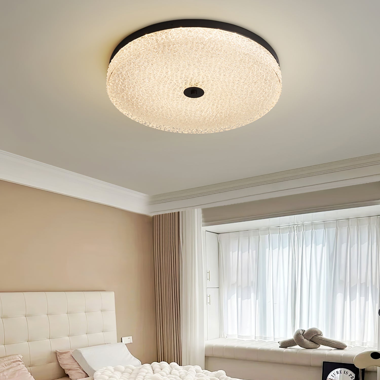 Locor Ceiling Lamp Frosted Glass Textured Minimalist Elegant-Neutral Decor