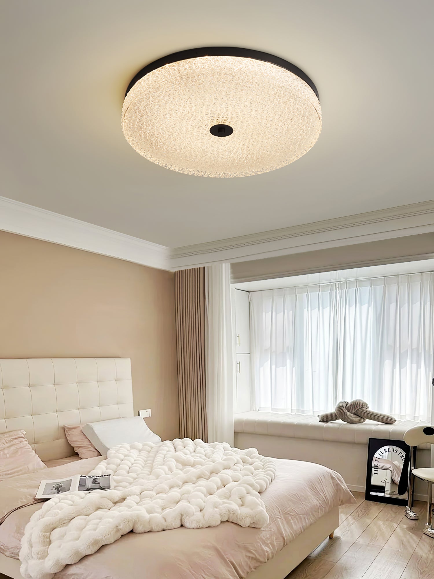 Locor Ceiling Lamp Frosted Glass Textured Minimalist Elegant-Neutral Decor