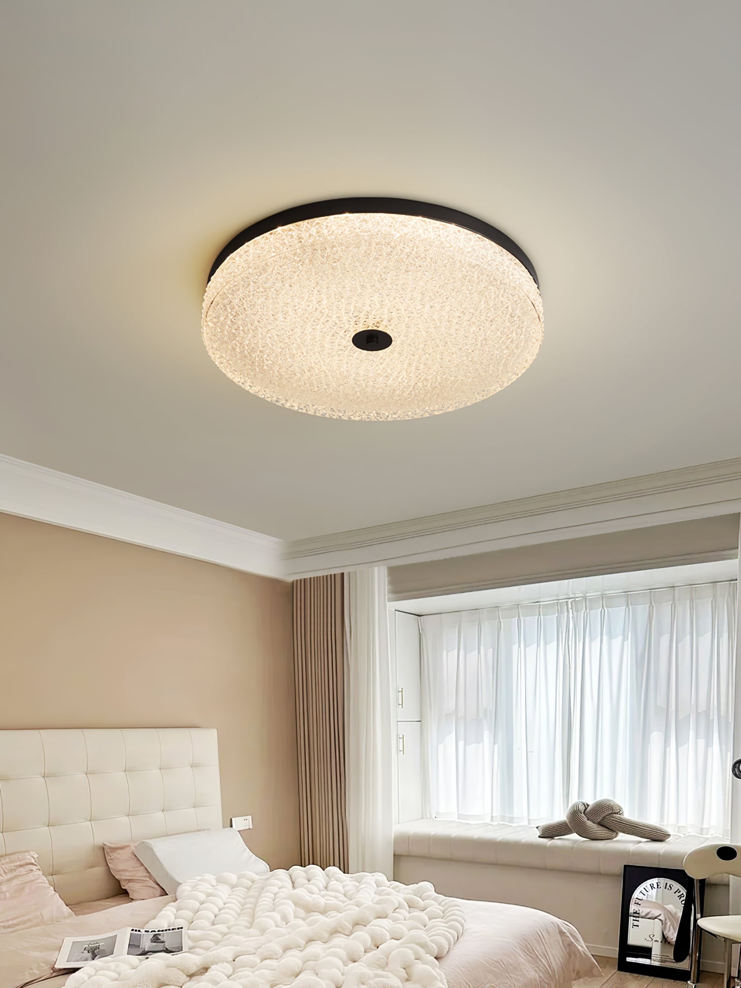 Locor Ceiling Lamp Frosted Glass Textured Minimalist Elegant-Neutral Decor