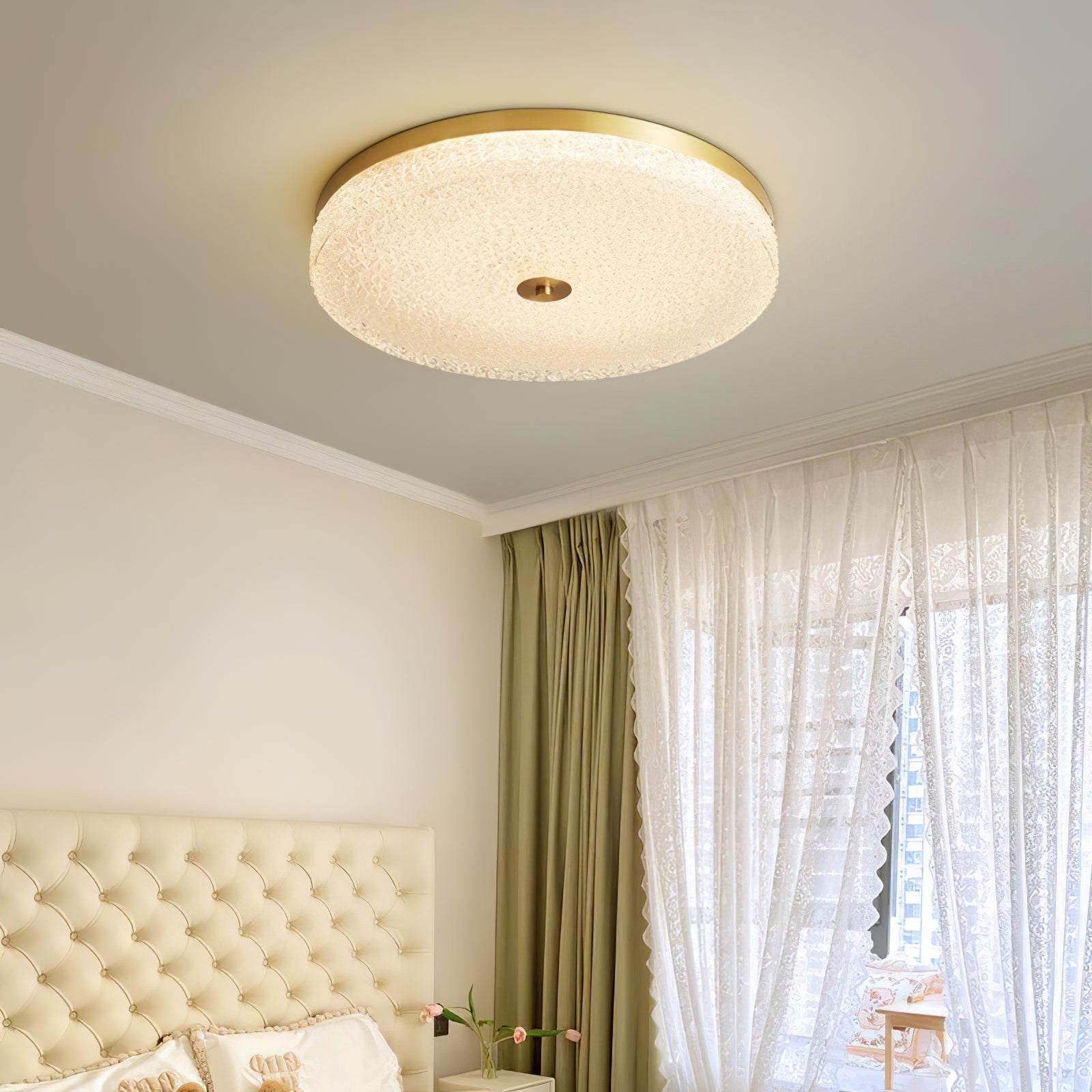 Locor Ceiling Lamp Frosted Glass Textured Minimalist Elegant-Neutral Decor