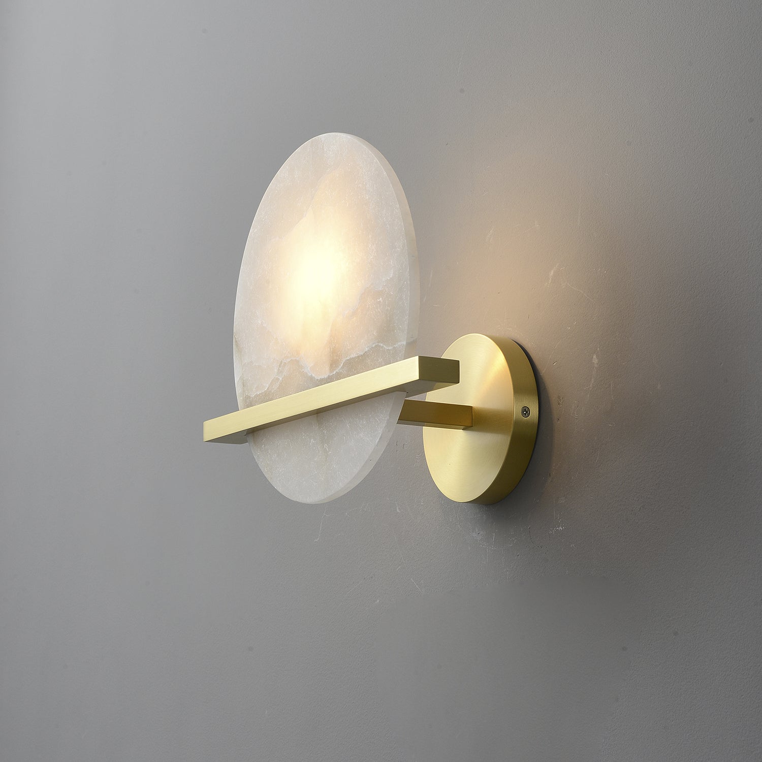 Avemis Sphere Alabaster Wall Light-Neutral Decor