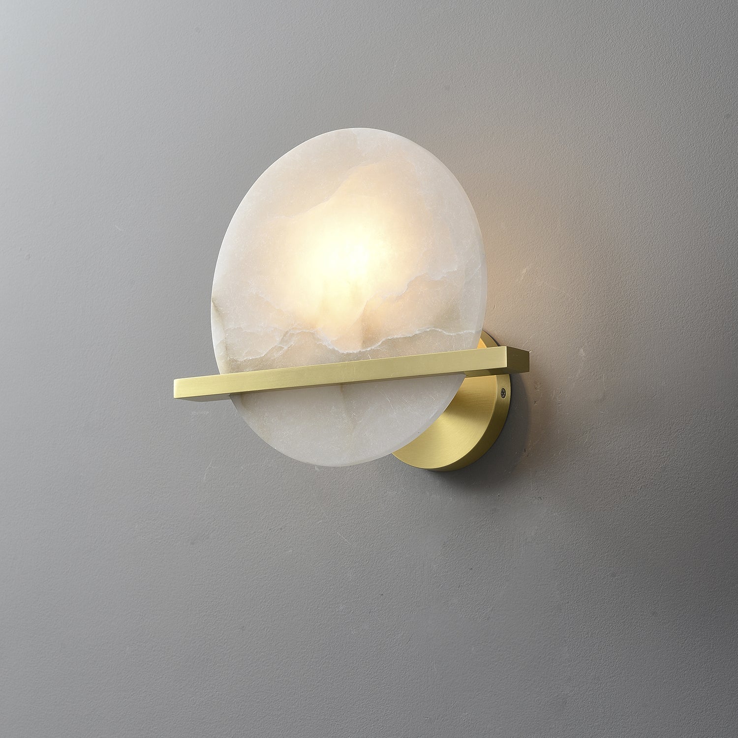 Avemis Sphere Alabaster Wall Light-Neutral Decor