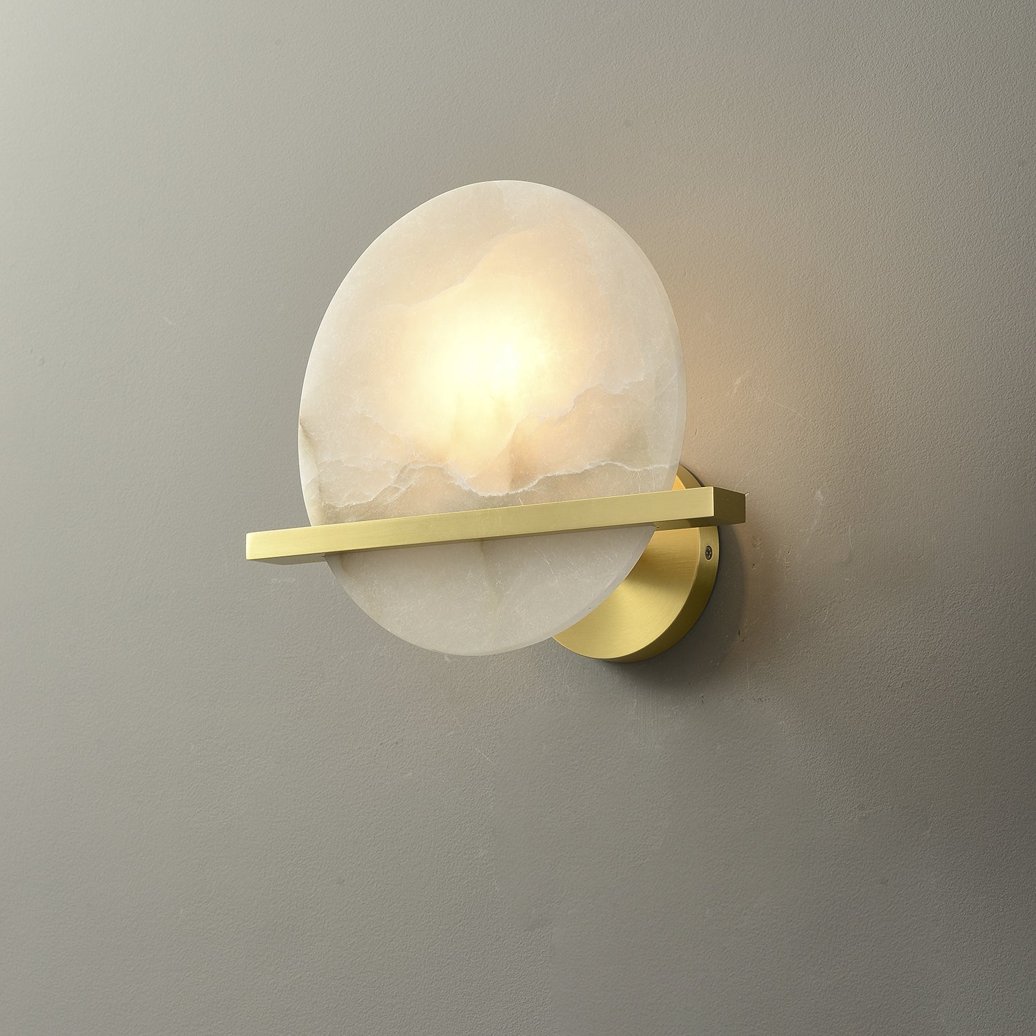 Avemis Sphere Alabaster Wall Light-Neutral Decor
