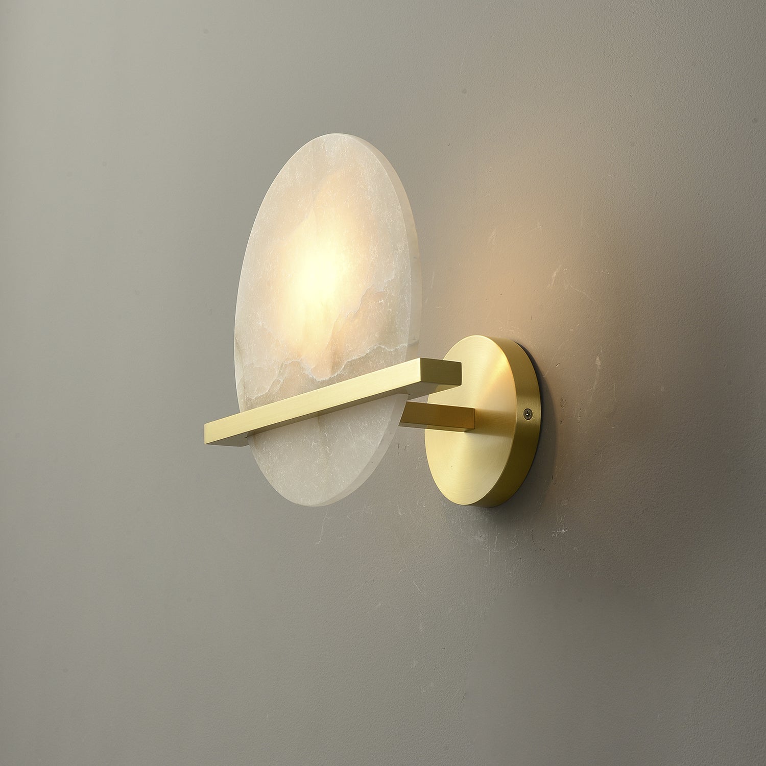 Avemis Sphere Alabaster Wall Light-Neutral Decor