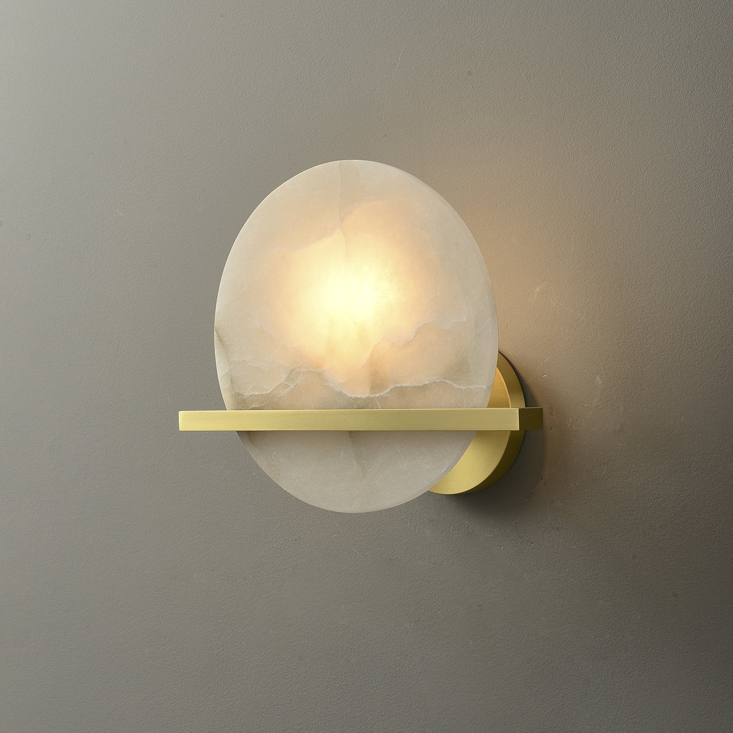 Avemis Sphere Alabaster Wall Light-Neutral Decor