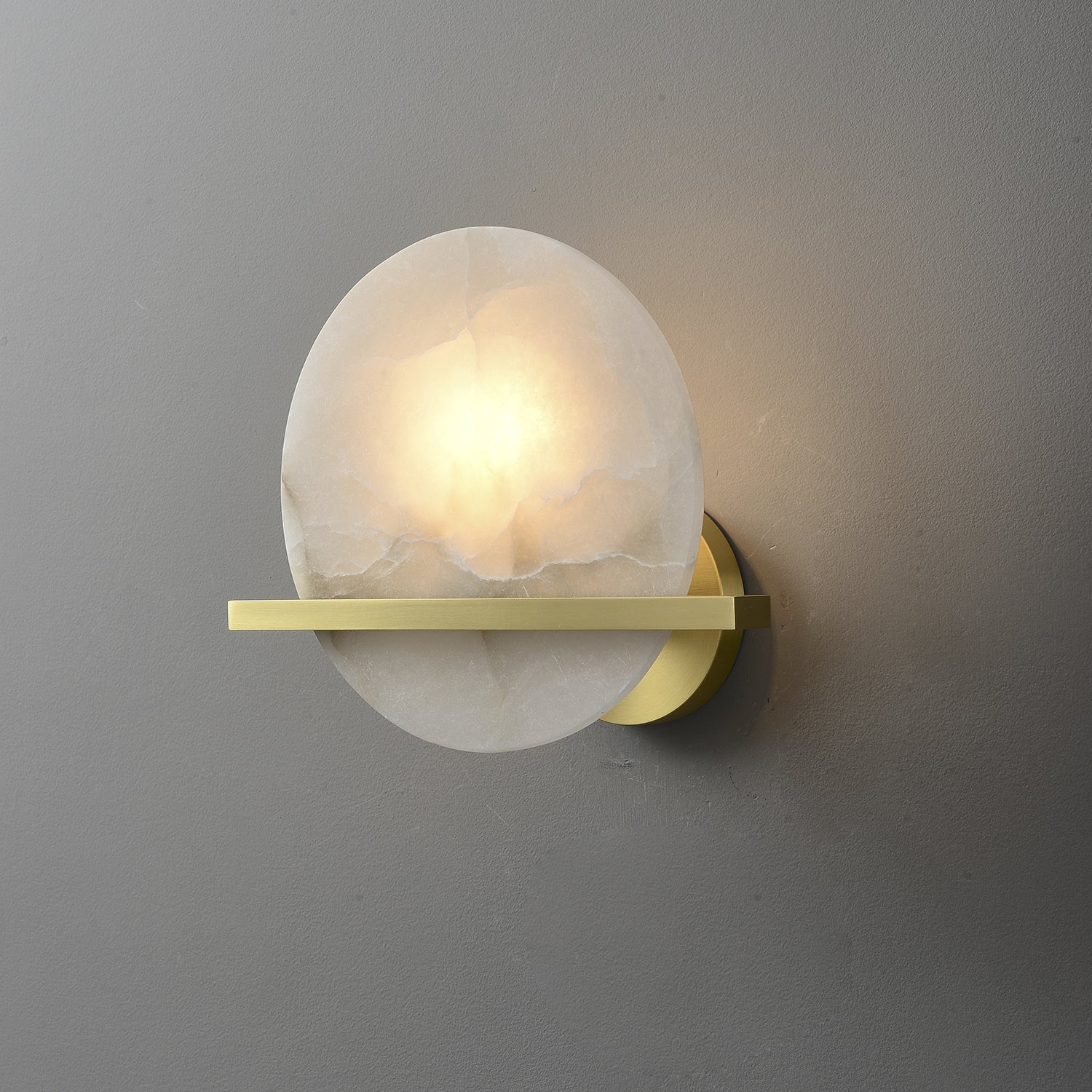 Avemis Sphere Alabaster Wall Light-Neutral Decor
