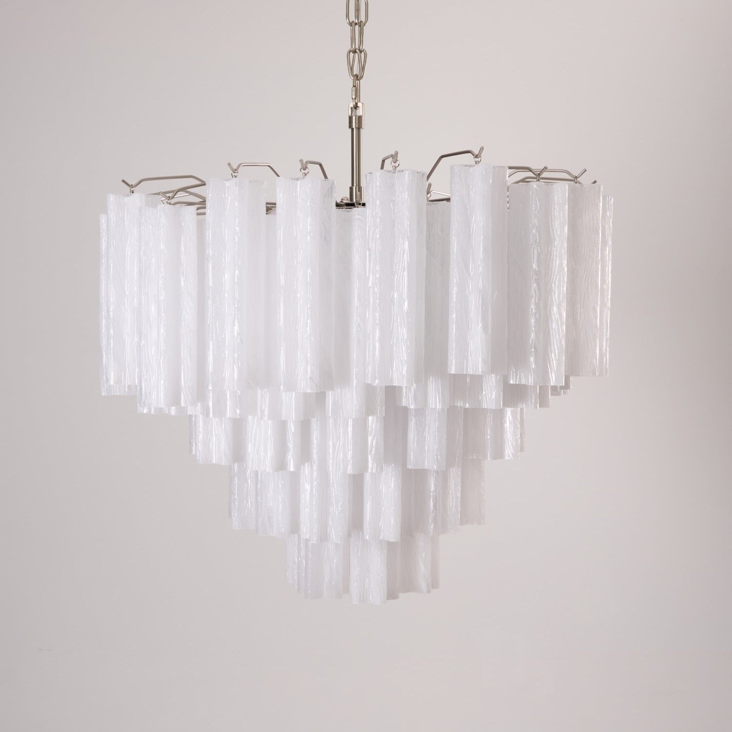 Aurora Chandelier Frosted Murano Glass Tiered Cascade-Neutral Decor