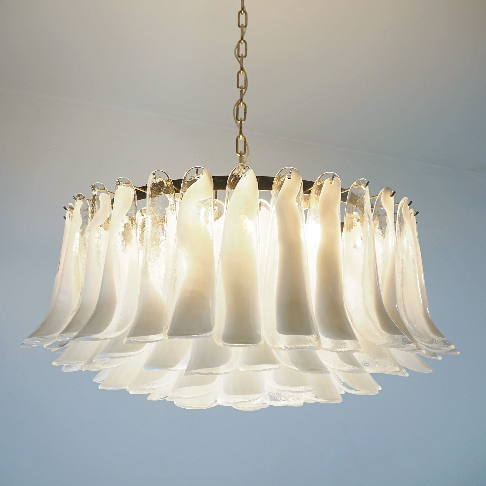 Thalion Chandelier White Murano Glass Petal Elegant-Neutral Decor