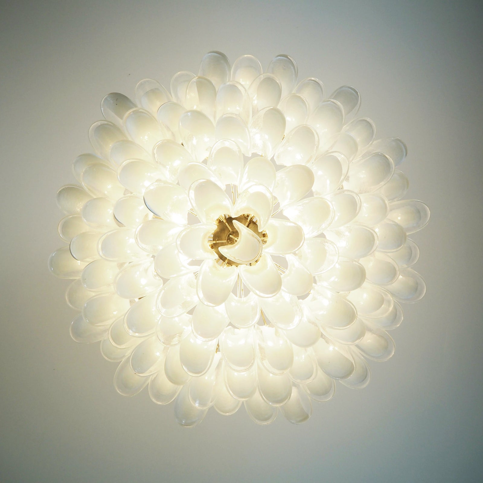 Thalion Chandelier White Murano Glass Petal Elegant-Neutral Decor