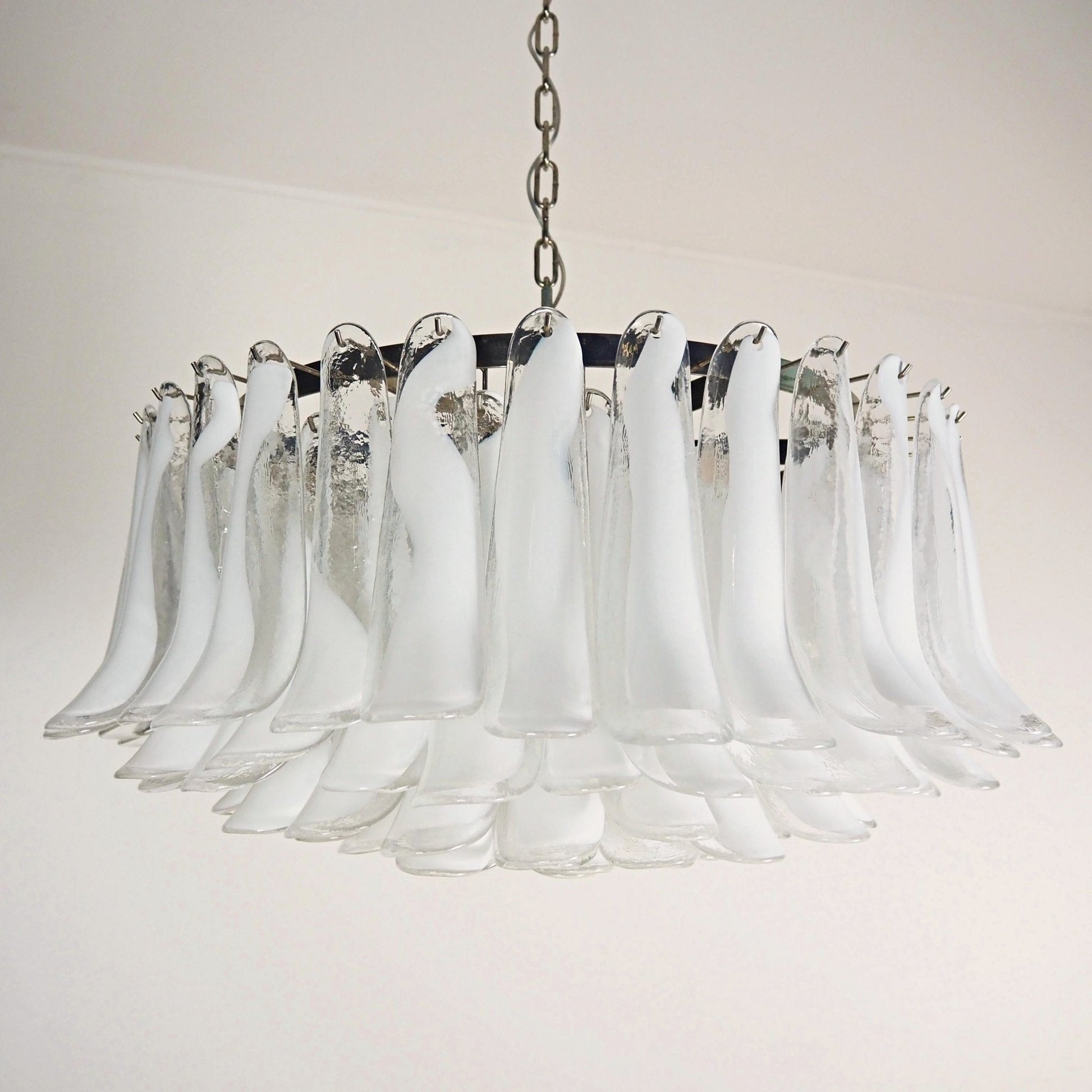 Thalion Chandelier White Murano Glass Petal Elegant-Neutral Decor
