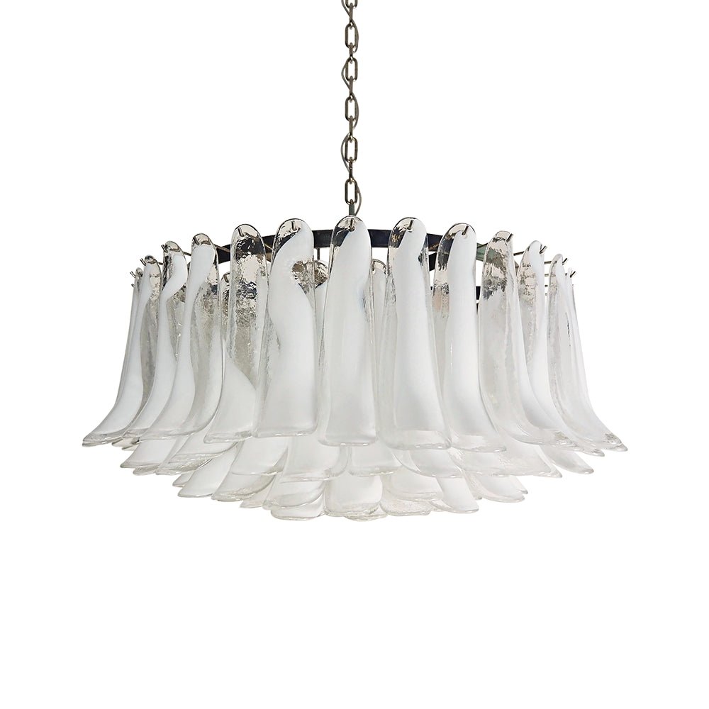 Thalion Chandelier White Murano Glass Petal Elegant-Neutral Decor