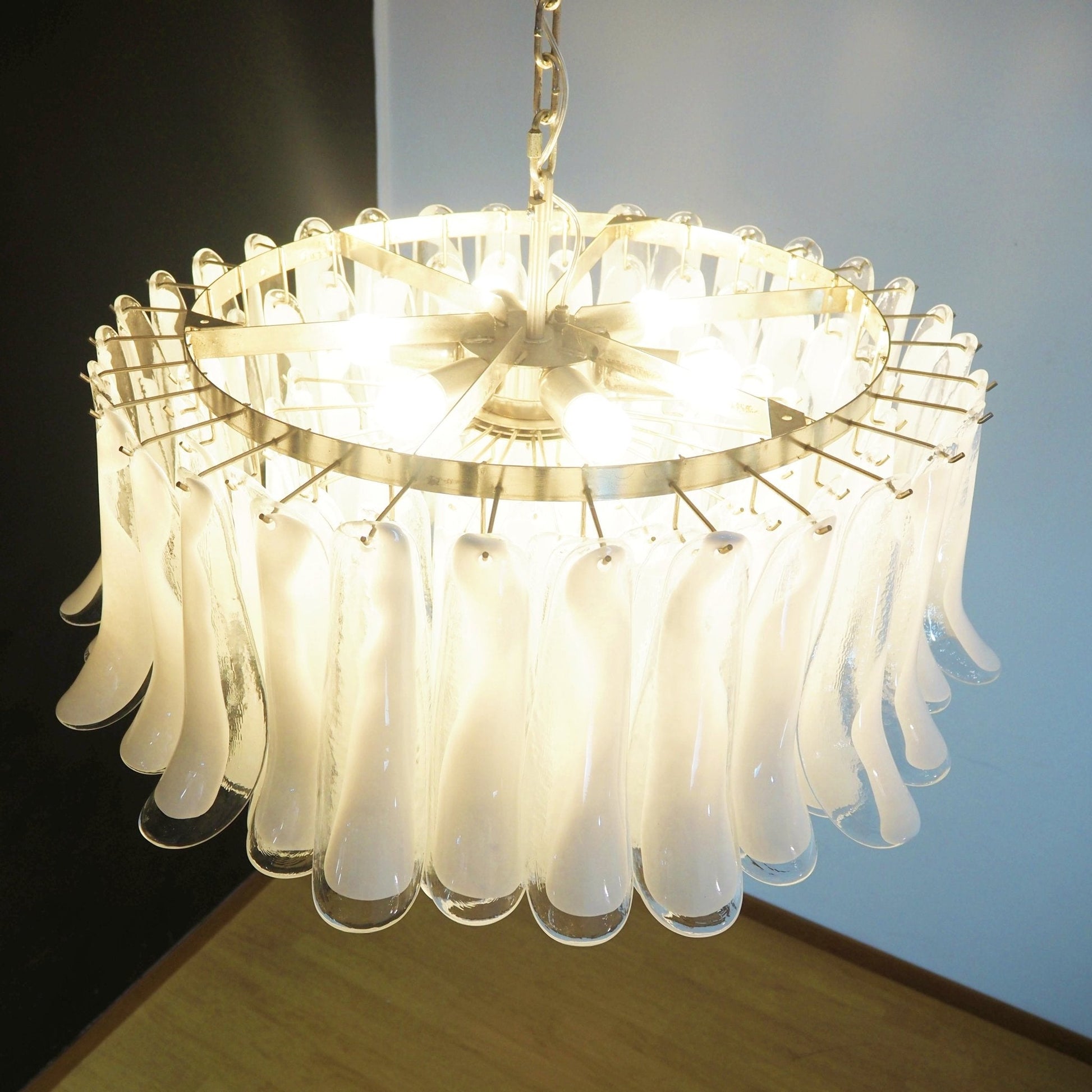 Thalion Chandelier White Murano Glass Petal Elegant-Neutral Decor