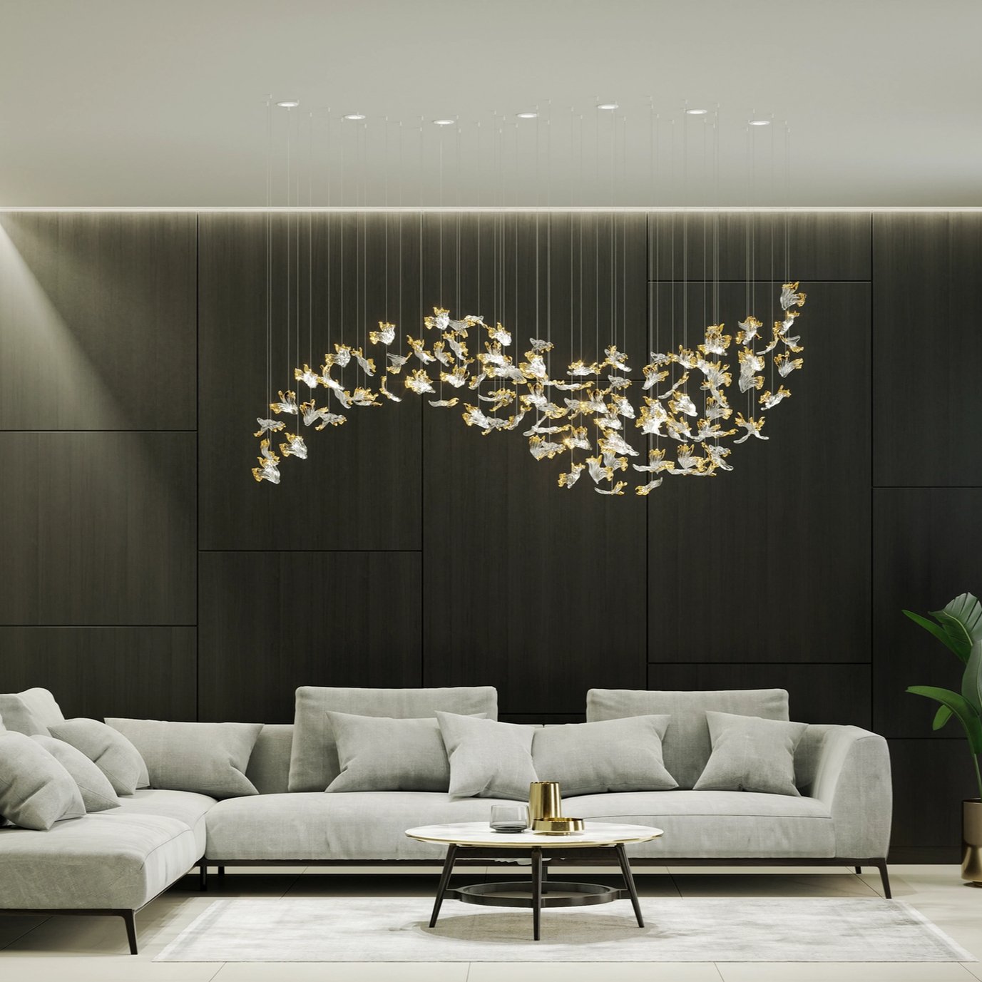 Citalora Crystal Cluster Pendant Light Chandelier-Neutral Decor