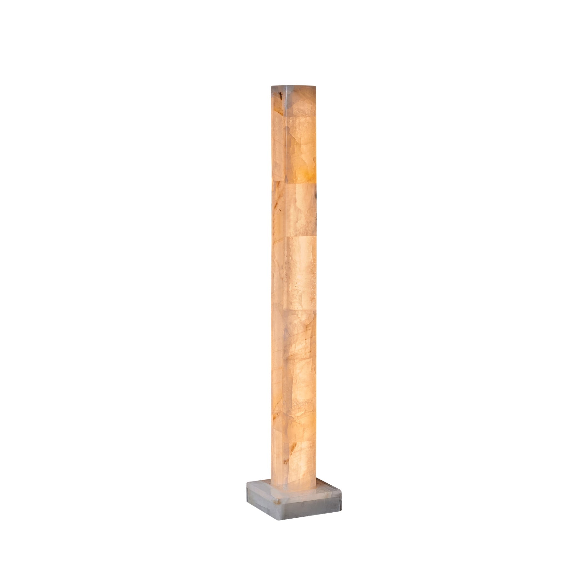 Frozen Alabaster Floor Lamp in a minimalist living room.