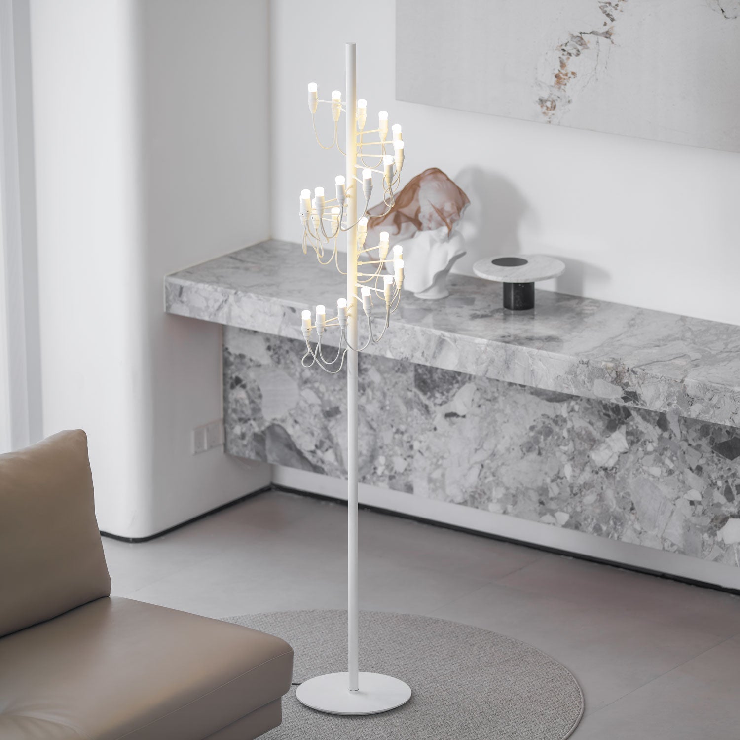 Olliryra Sculptural Steel Floor Lamp-Neutral Decor