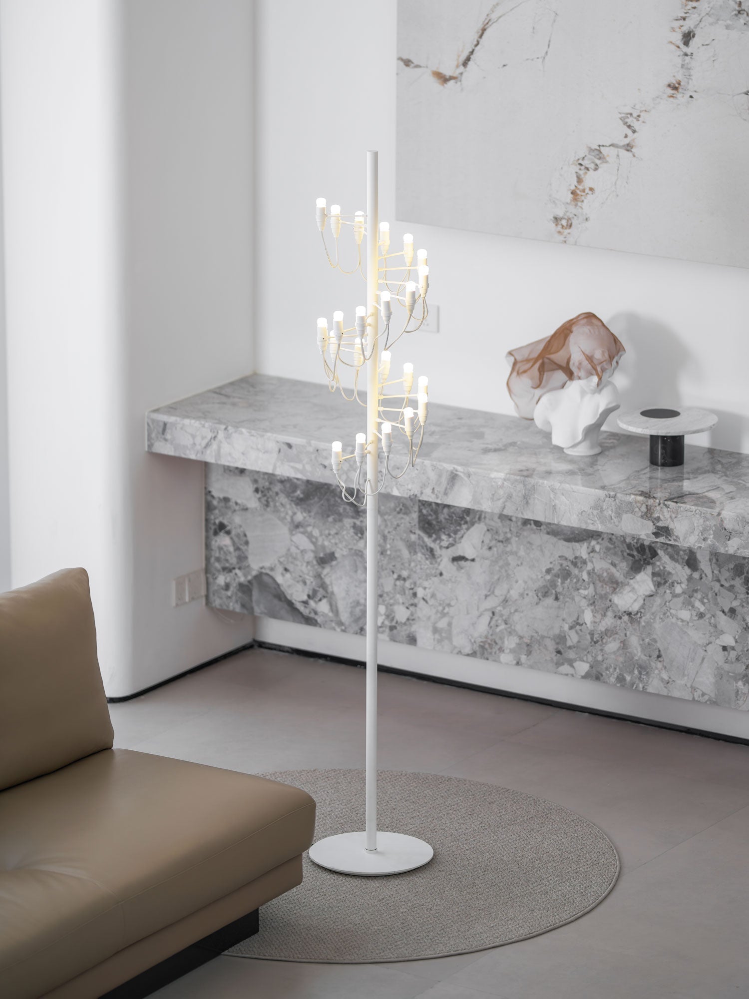 Olliryra Sculptural Steel Floor Lamp-Neutral Decor