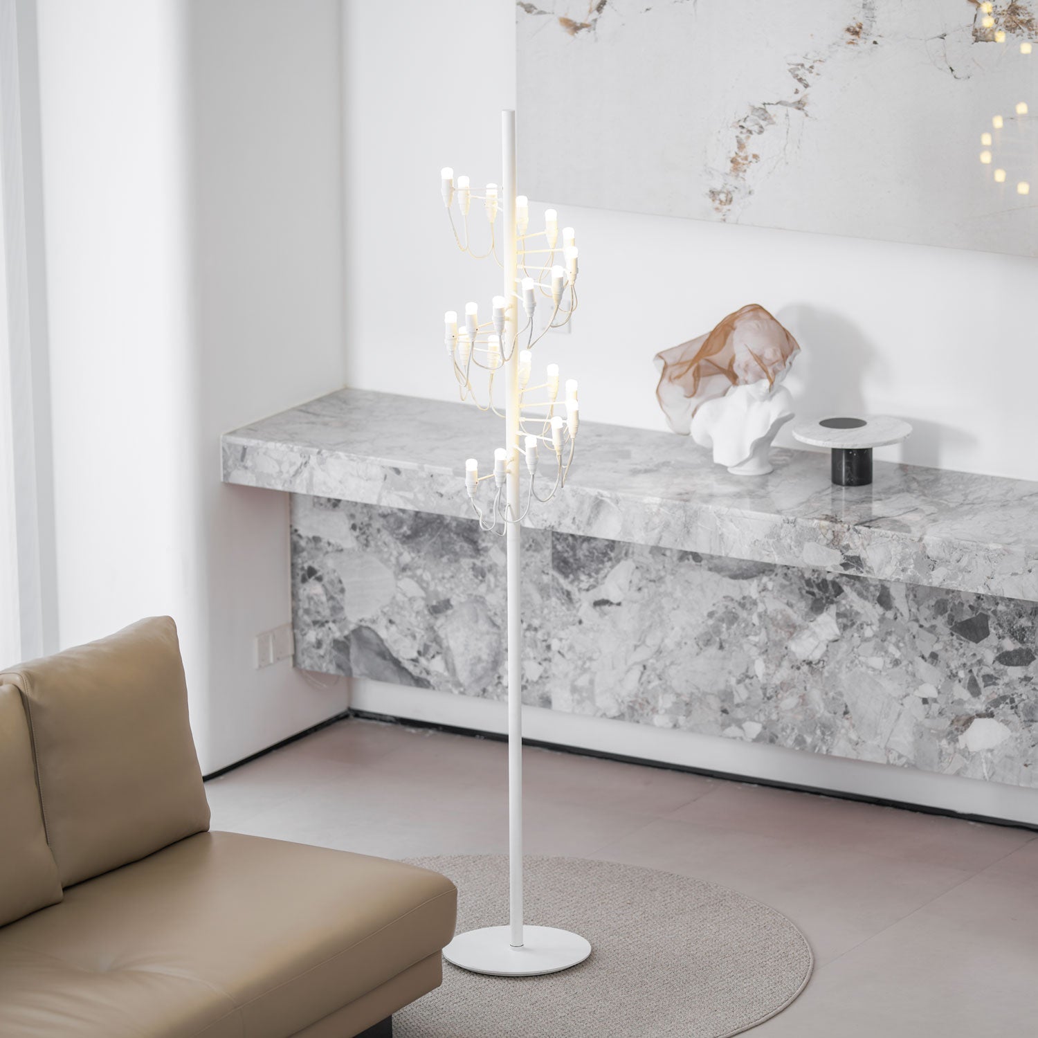 Olliryra Sculptural Steel Floor Lamp-Neutral Decor