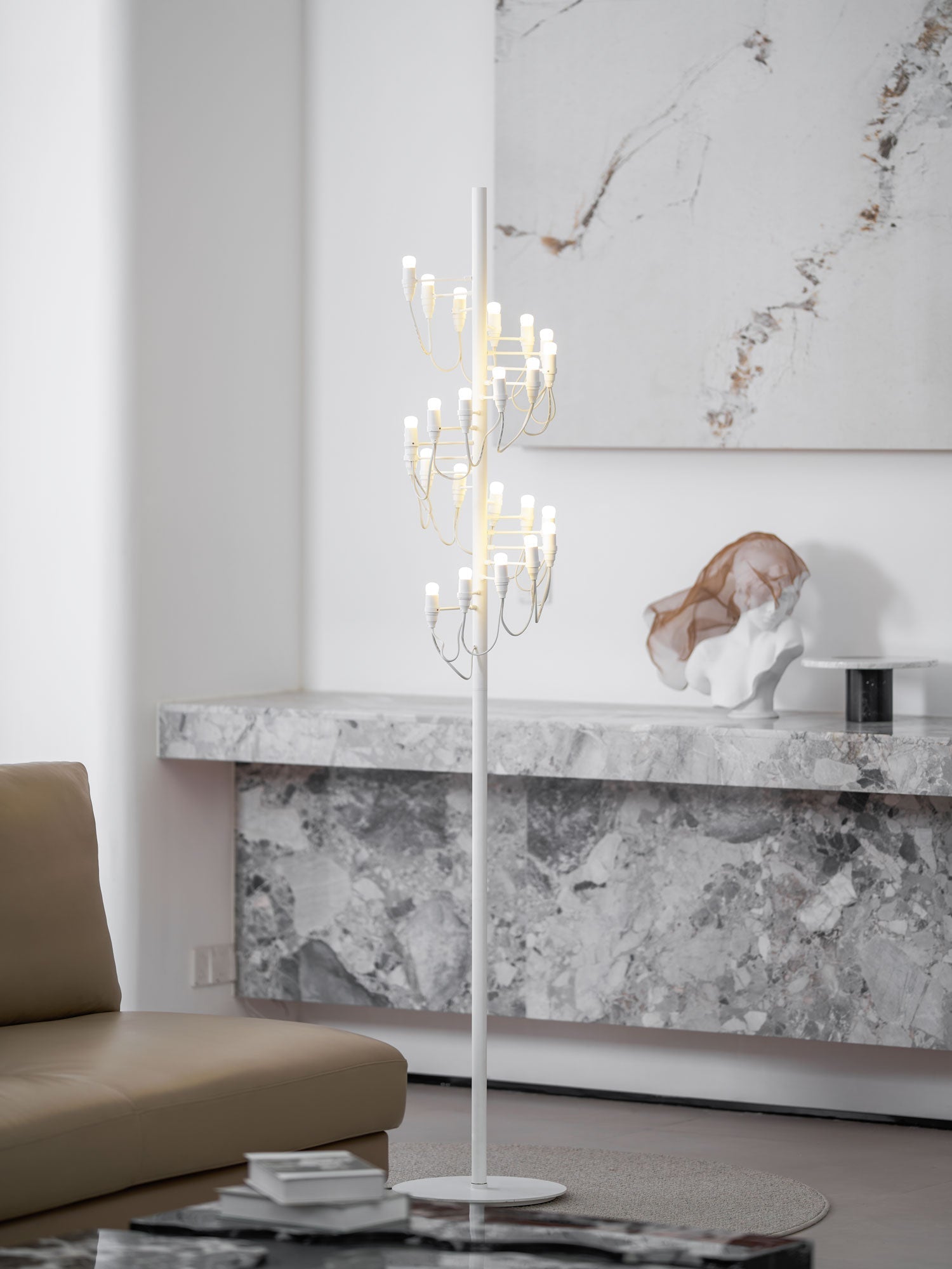 Olliryra Sculptural Steel Floor Lamp-Neutral Decor