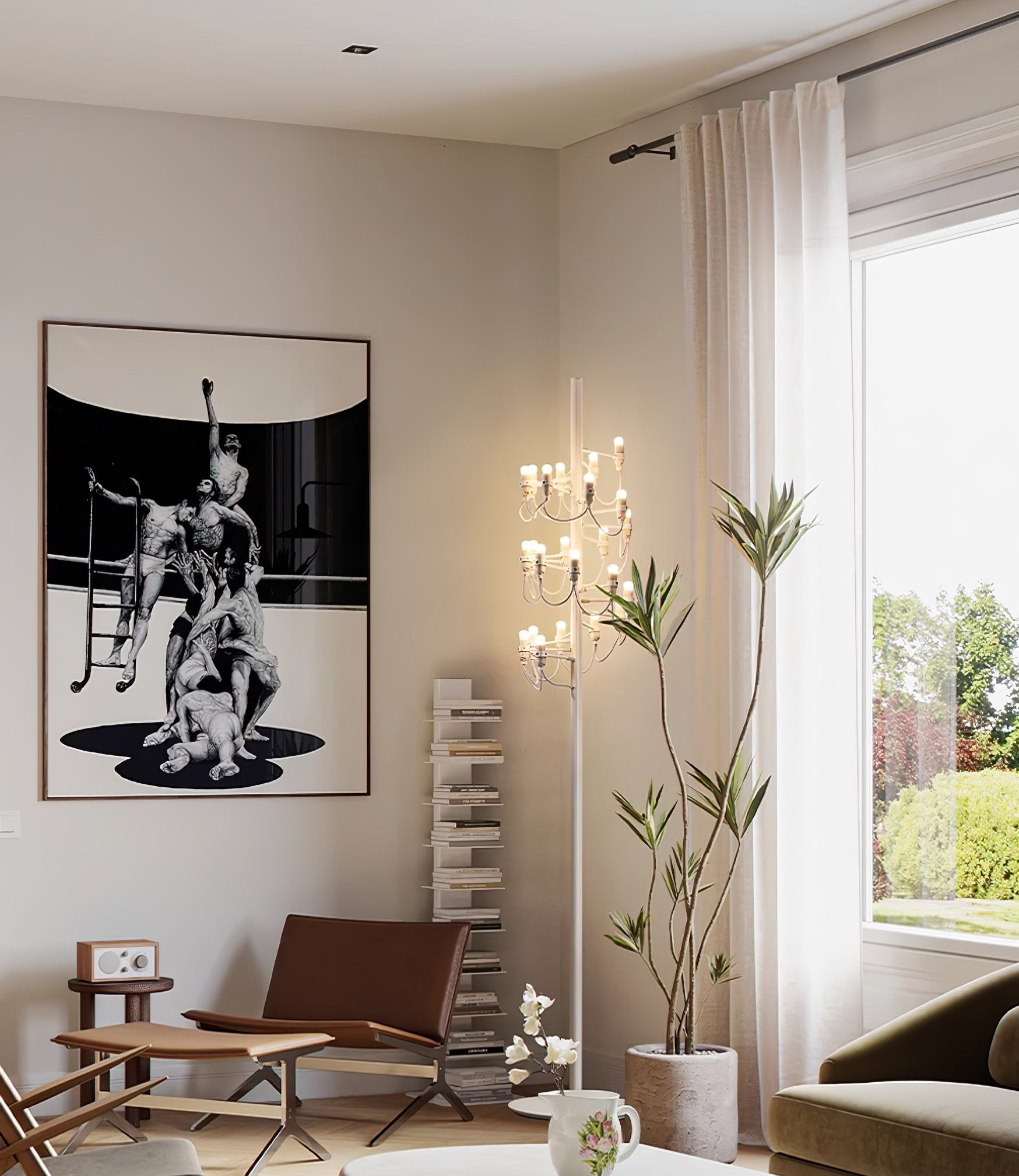 Olliryra Sculptural Steel Floor Lamp-Neutral Decor