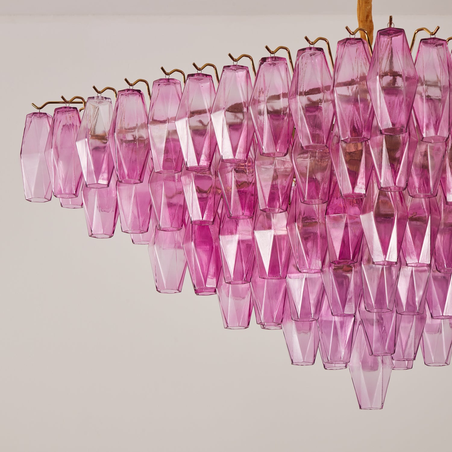 Aurora Chandelier Fuchsia Prism Inverted Pyramid-Neutral Decor